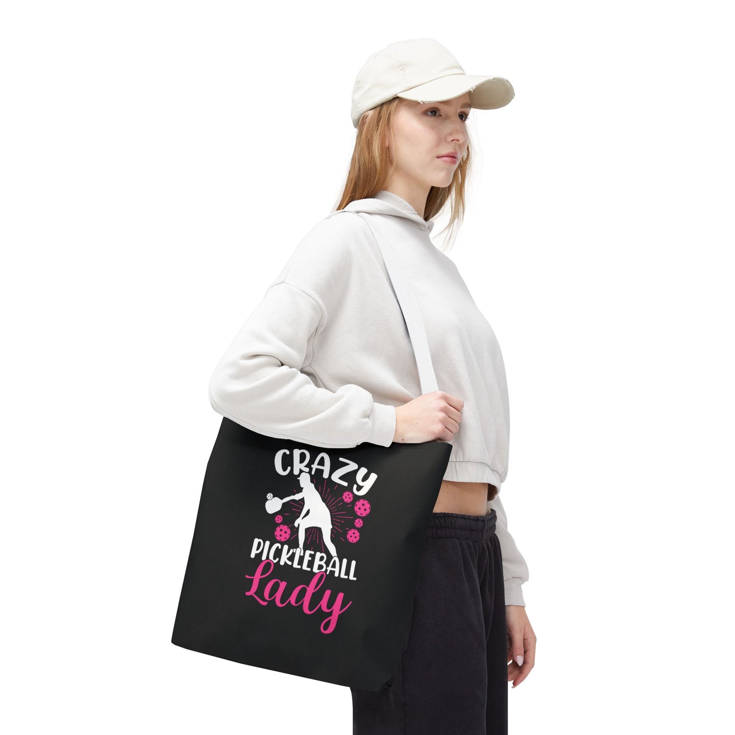 Pickleball Funny Tote Bag - Crazy Pickleball Lady