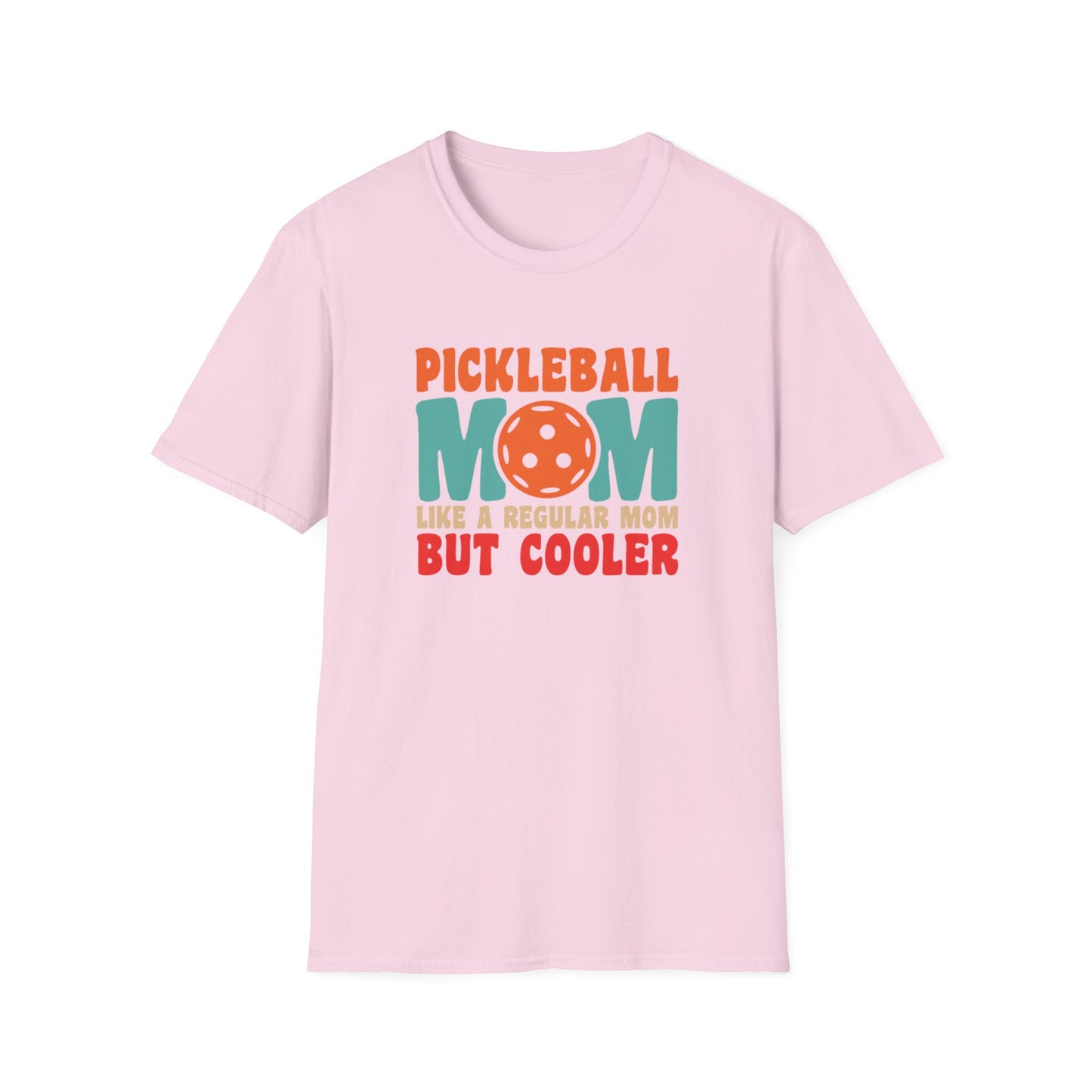 Women's Funny Pickleball T-shirt - Like a Regular Mom but Cooler Pink