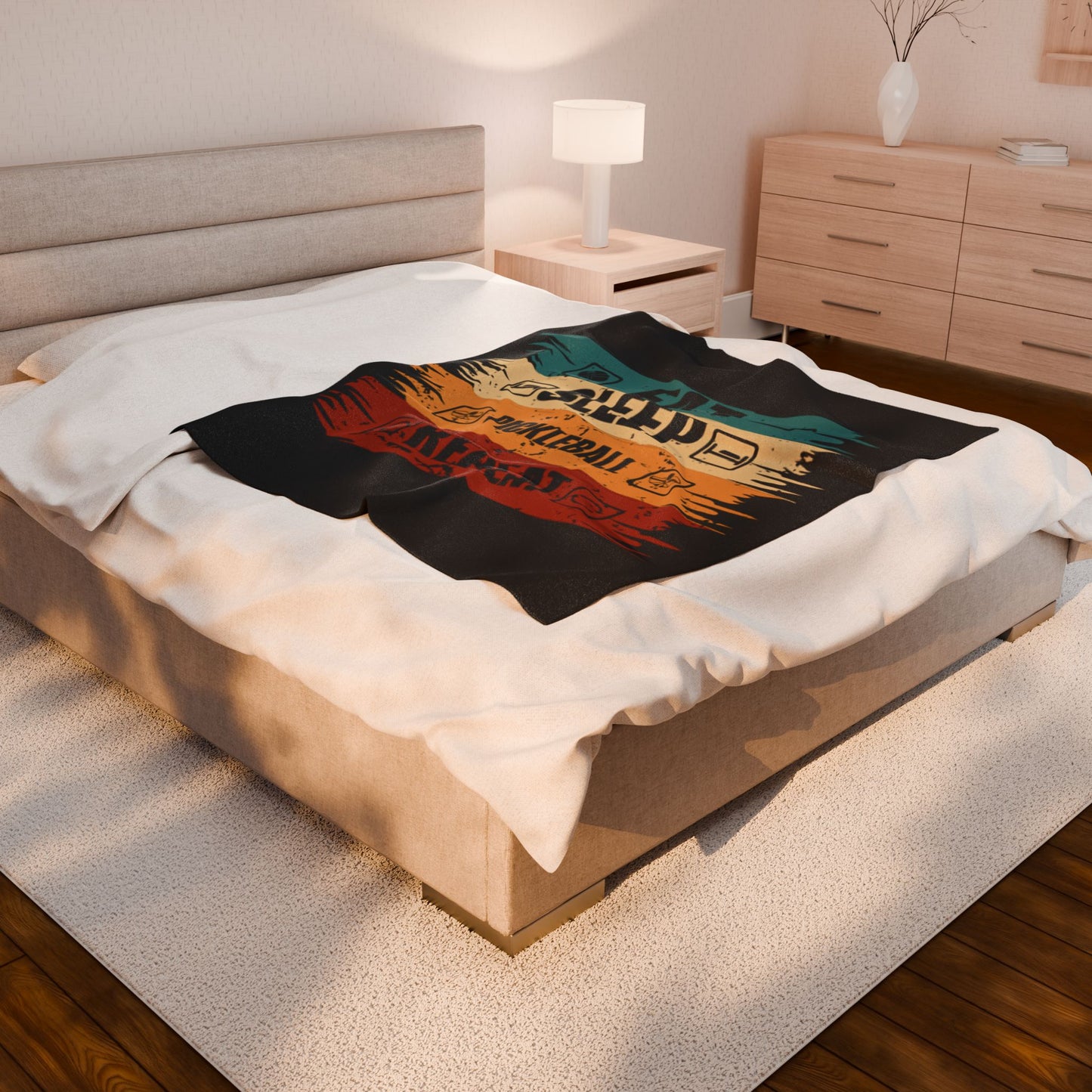 Pickleball Stylish Blanket - Eat Sleep Pickleball Repeat Retro