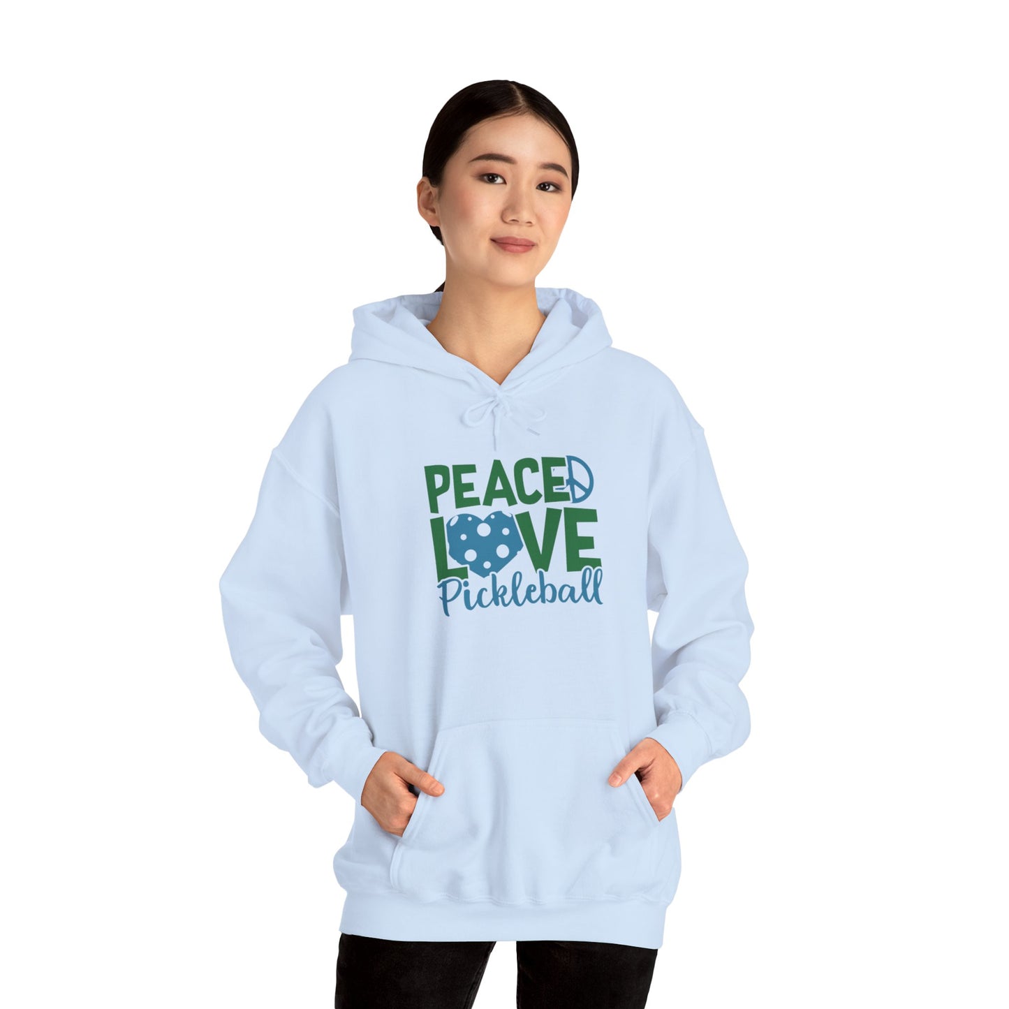 Women's Soft Pickleball Hoodie - Peace, Love, Pickleball
