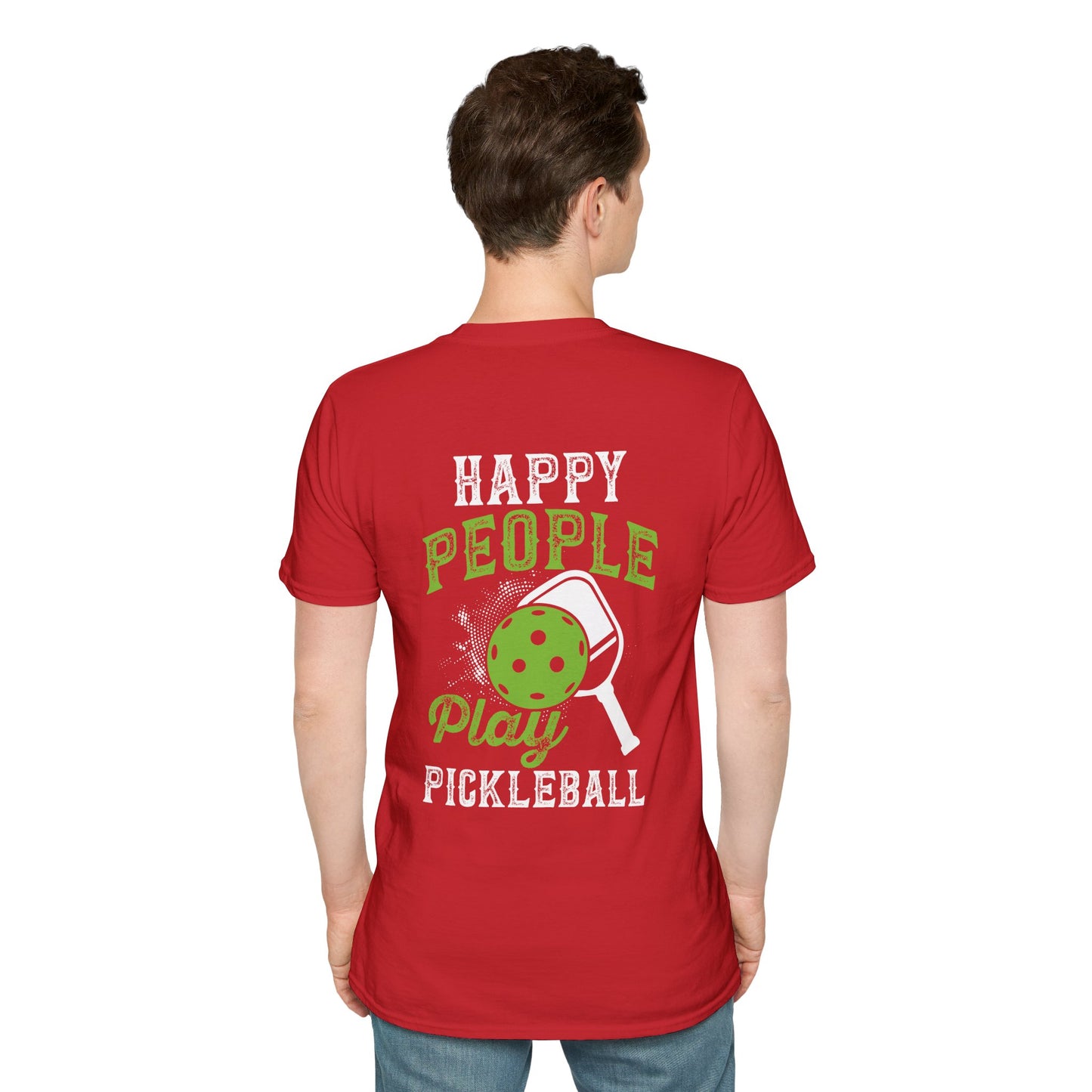 Men's Unique Pickleball T-shirt - Happy People Play Pickleball