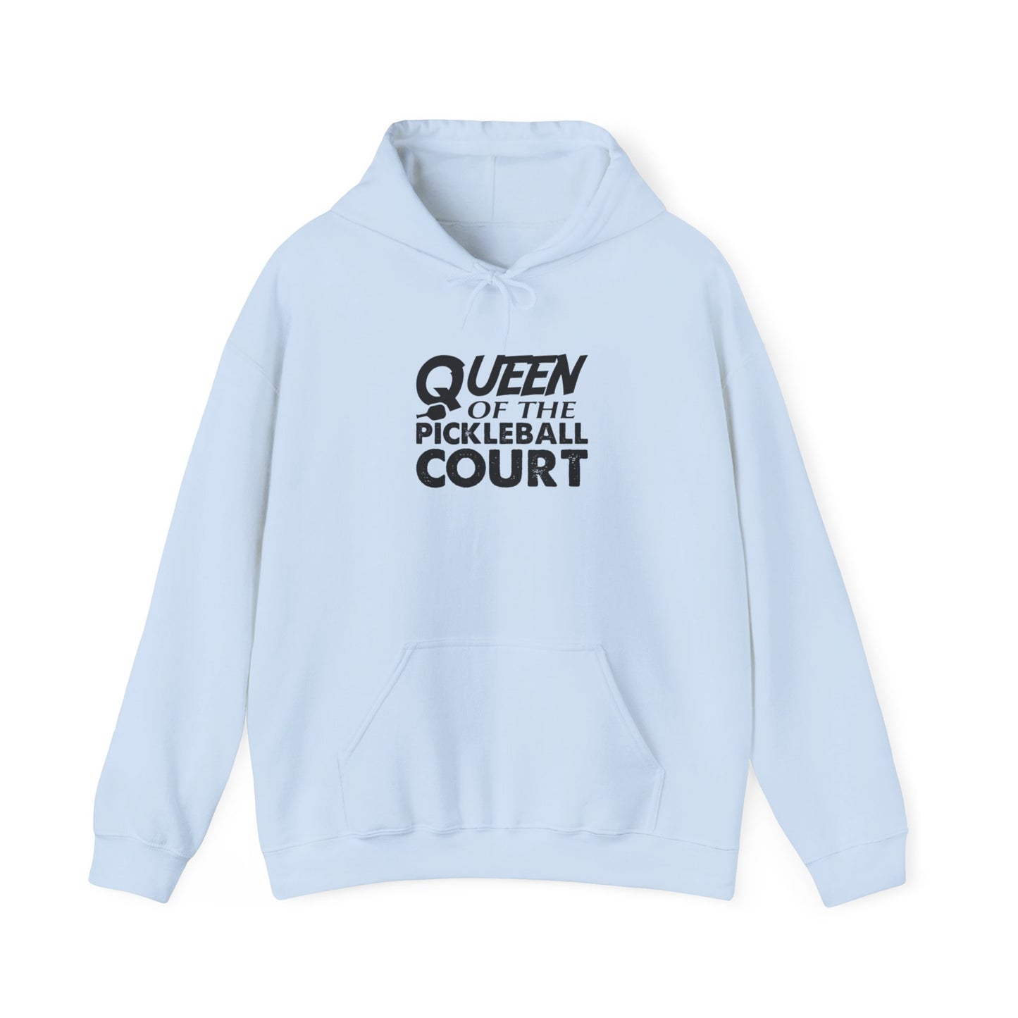 Women's Comfy Pickleball Hoodie - Queen of the Pickleball Court Blue