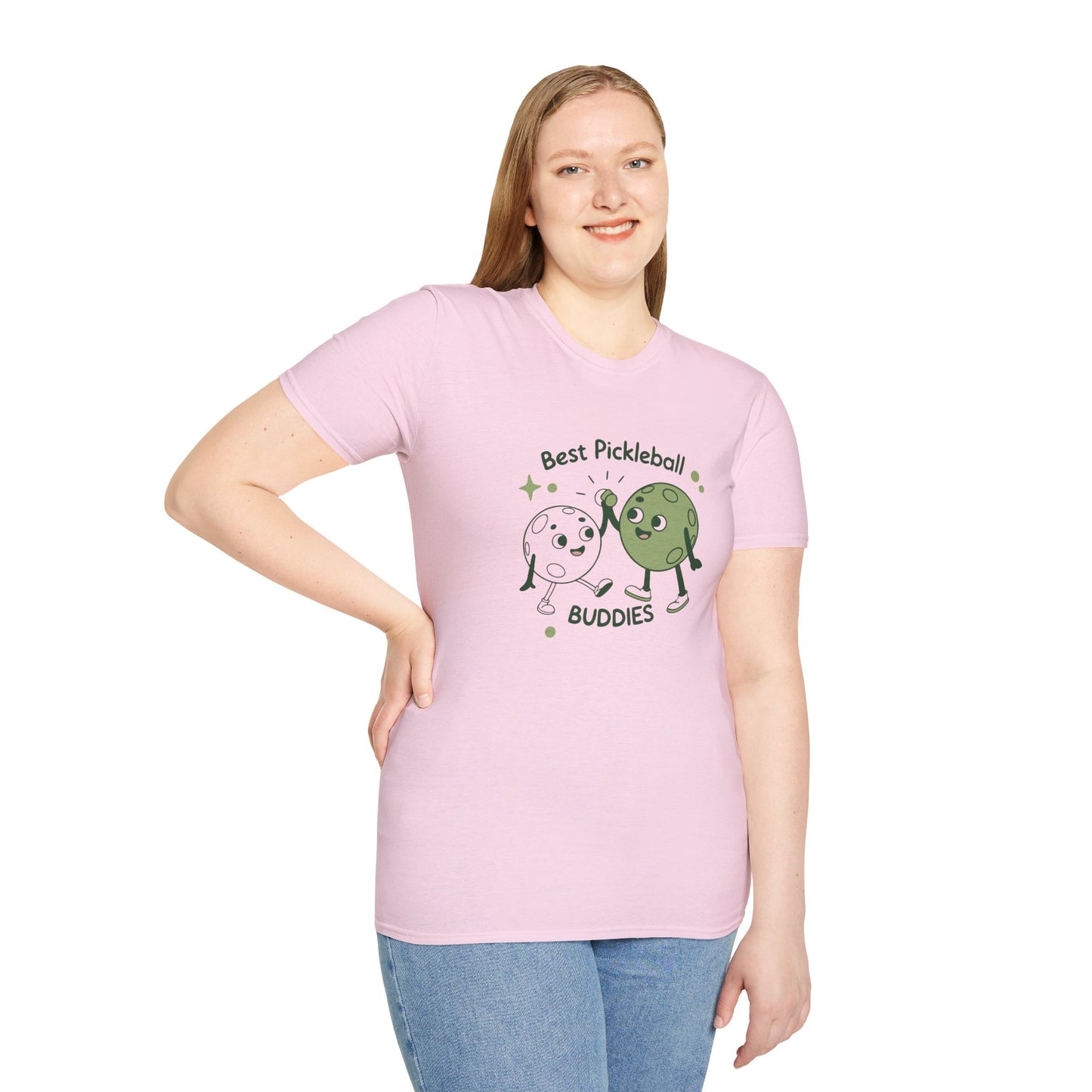 Women's Colorful Pickleball T-shirt - Best Pickleball Buddies