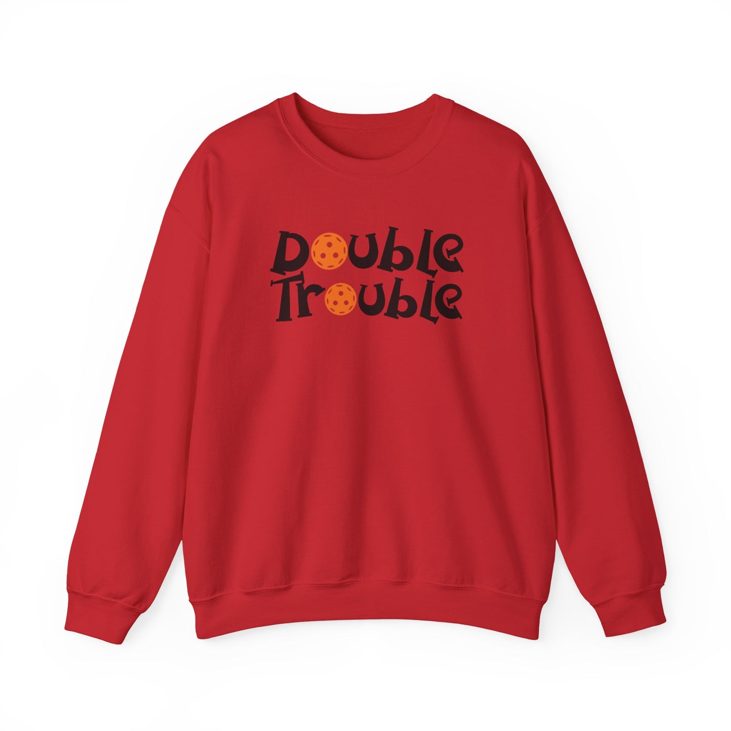 Women's Funny Pickleball Sweatshirt - Double Trouble Red