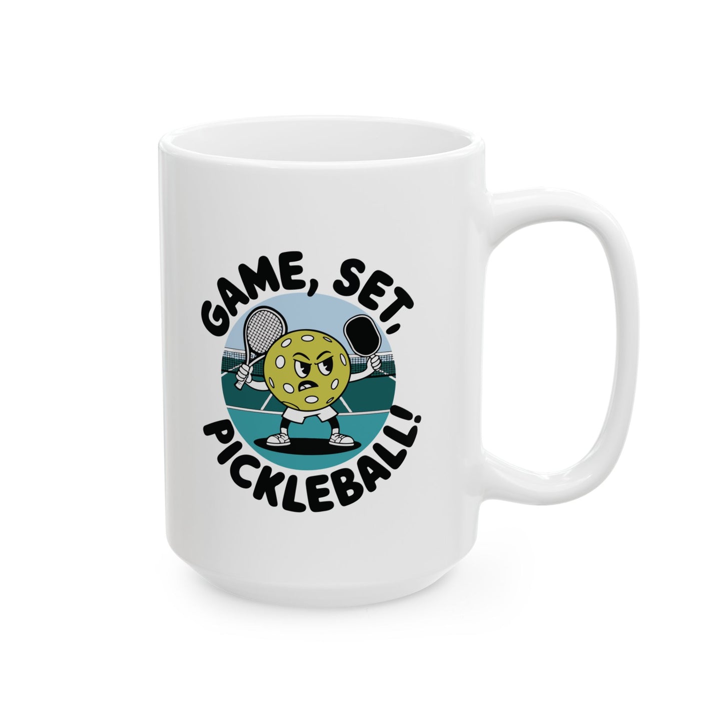Pickleball Durable Mug - Game, Set, Pickleball White