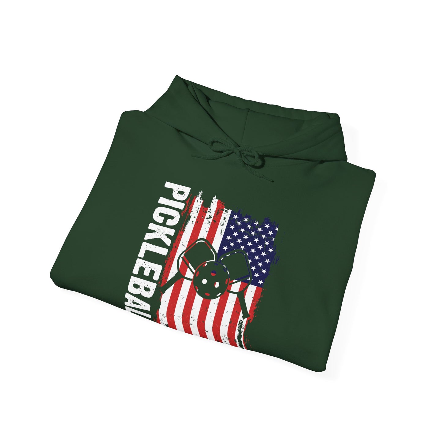 Men's Comfy Pickleball Hoodie - Pickleball with American Flag