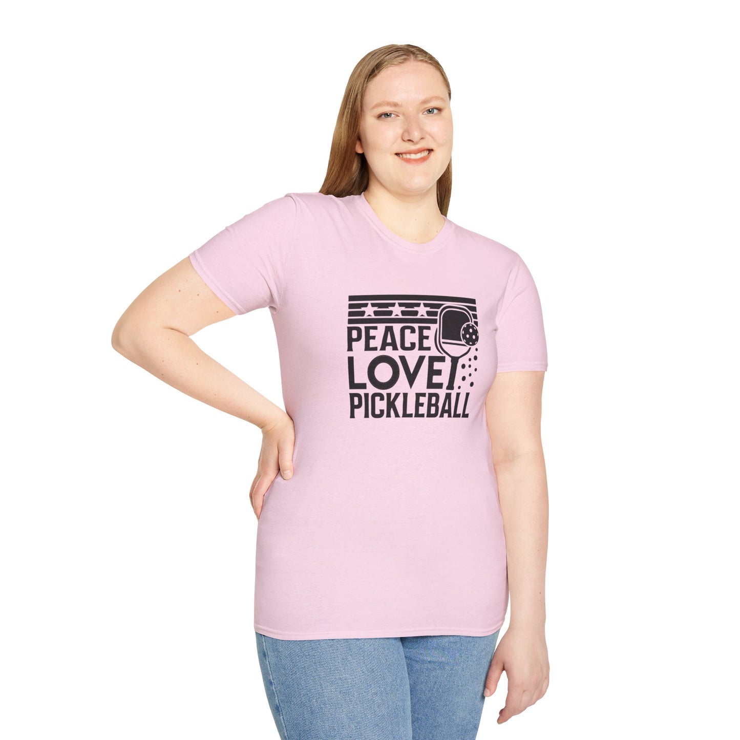 Women's Durable Pickleball T-shirt - Peace love pickleball