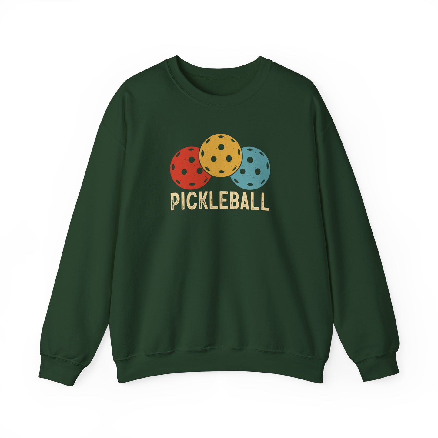 Men's Cool Pickleball Sweatshirt - Trio Pickleball Retro Green