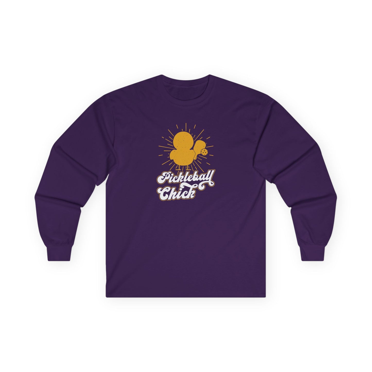 Women's Funny Pickleball Long Sleeves top - Pickleball Chick Purple