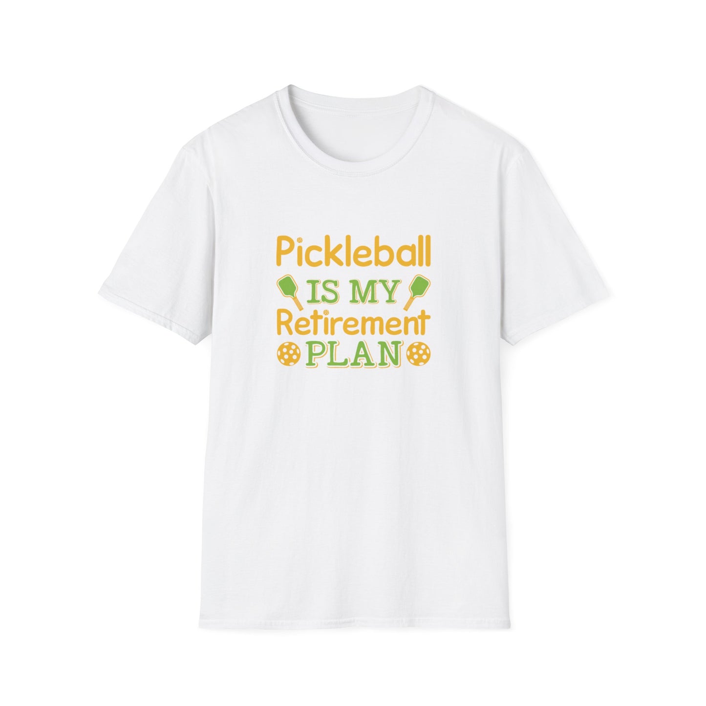 Men's Quirky Pickleball T-shirt - Pickleball Is My Retirement Plan White