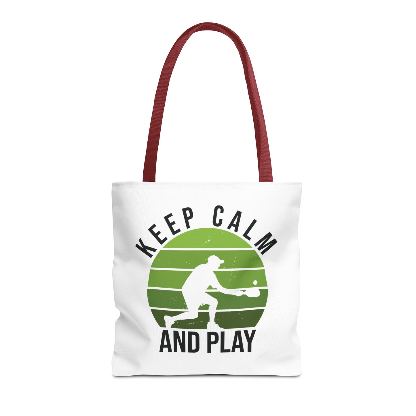 Pickleball Durable Tote Bag - Keep Calm and Play Red