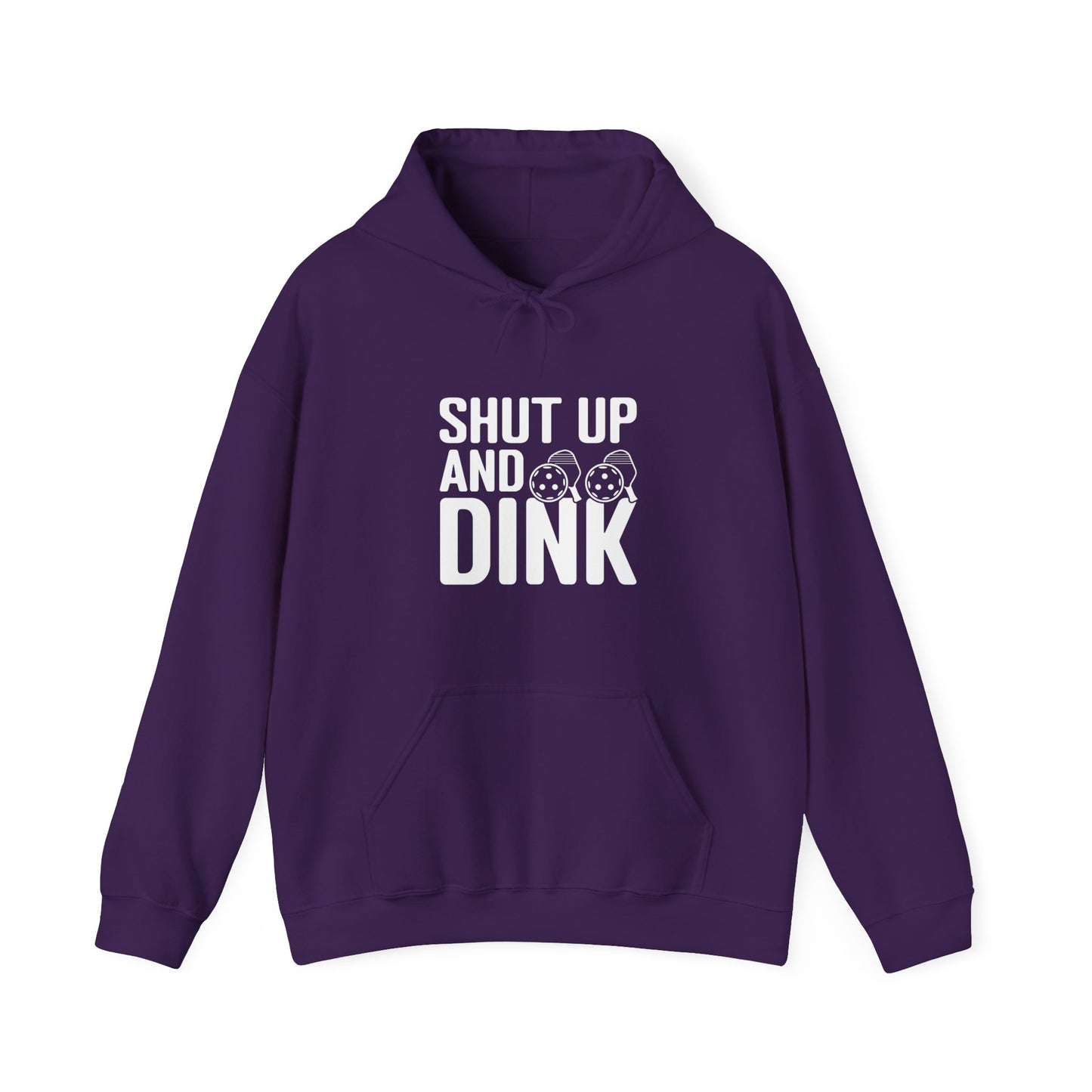 Men's Hilarious Pickleball Hoodie - Shut Up and Dink Purple