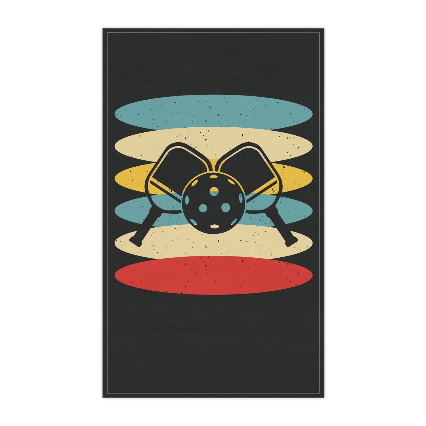 Pickleball Durable Tea Towel - Pickleball Retro Cotton Twill