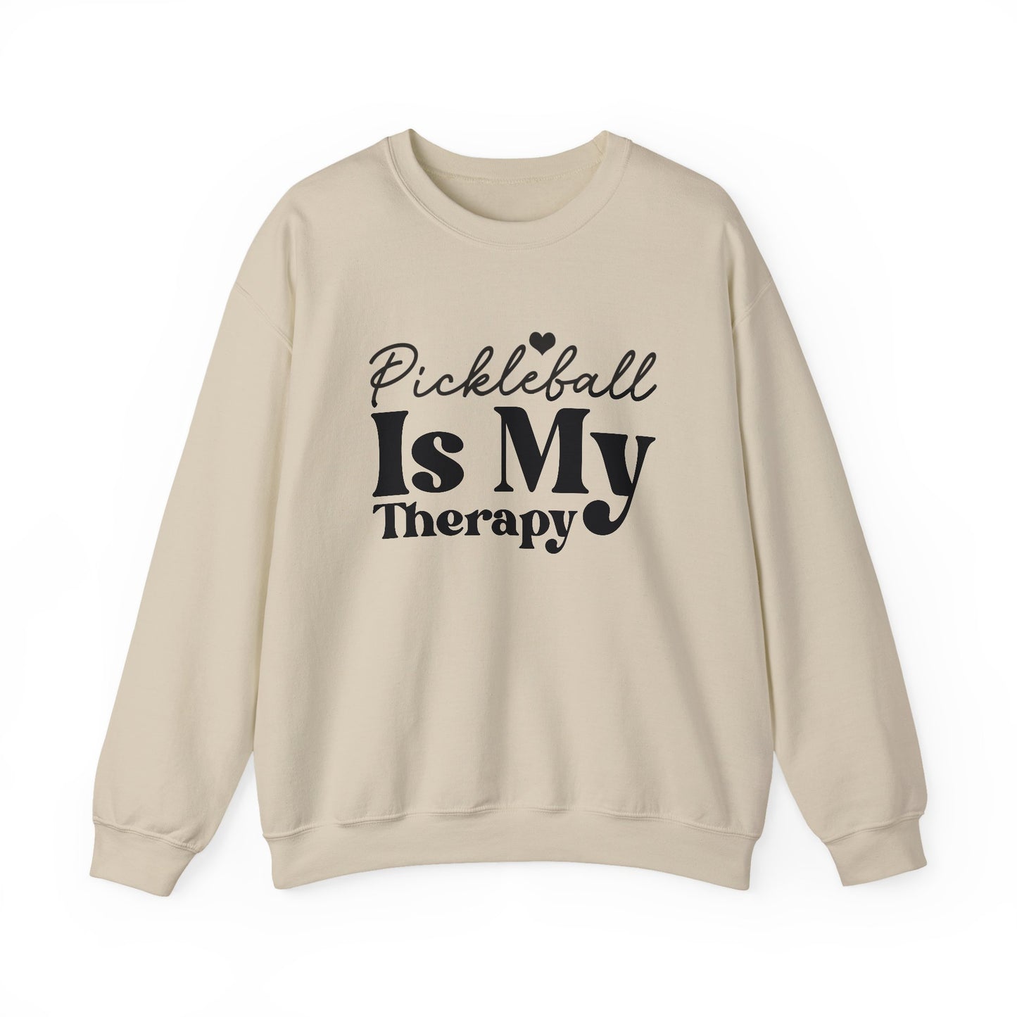 Women's Comfy Pickleball Sweatshirt - Pickleball Is My Therapy Beige