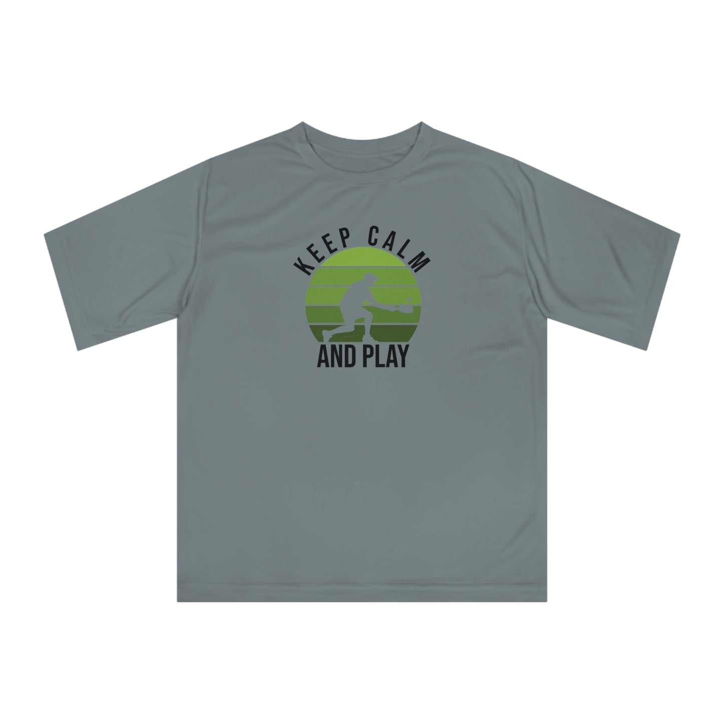 Men's Quirky Pickleball T-shirt - Keep Calm and Play Gray