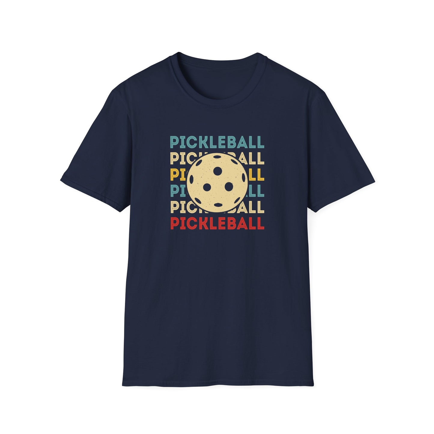 Men's Fun Pickleball T-shirt - Pickleball and Ball Navy
