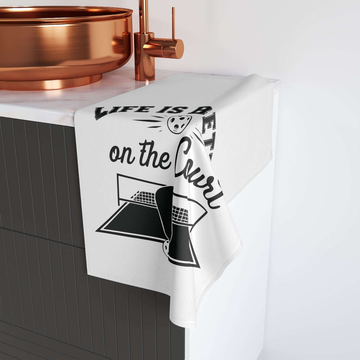 Pickleball Stylish Hand Towel - Life Is Better on the Court