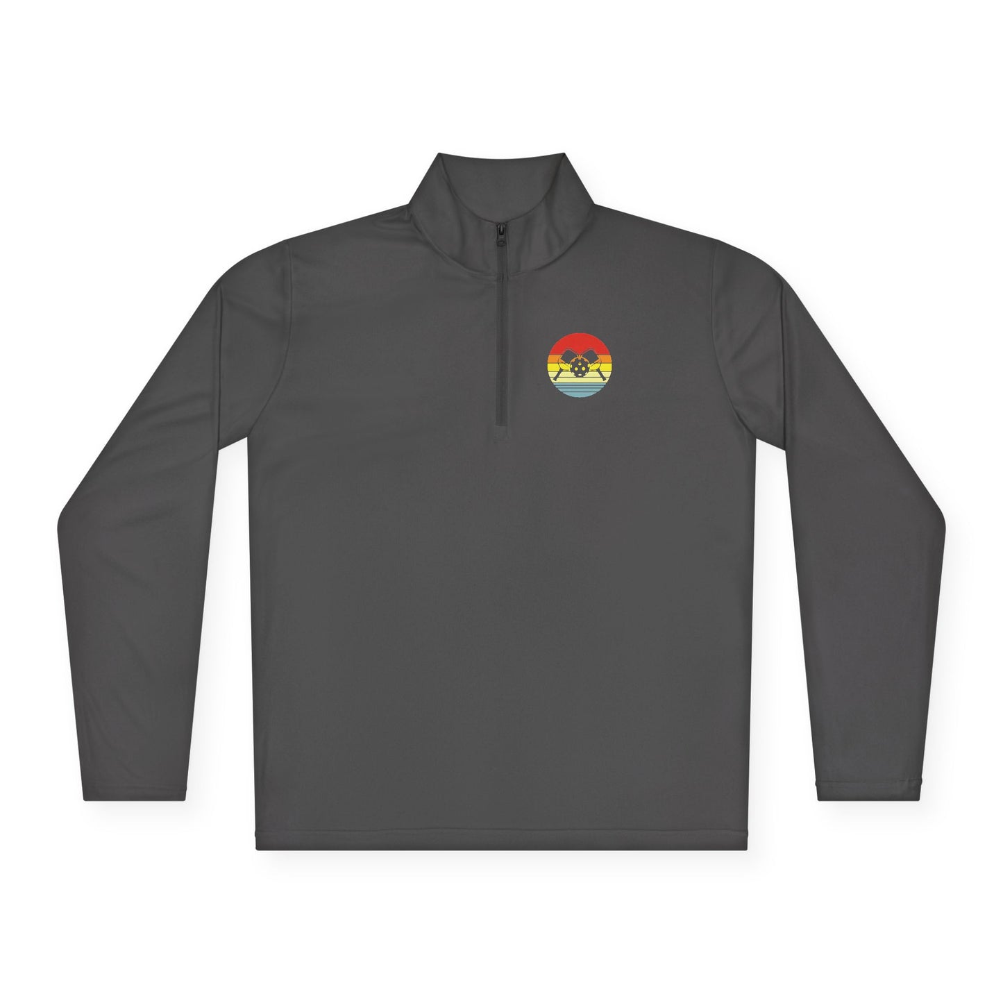 Women's Sporty Pickleball Pullover - Paddles Rainbow Gray