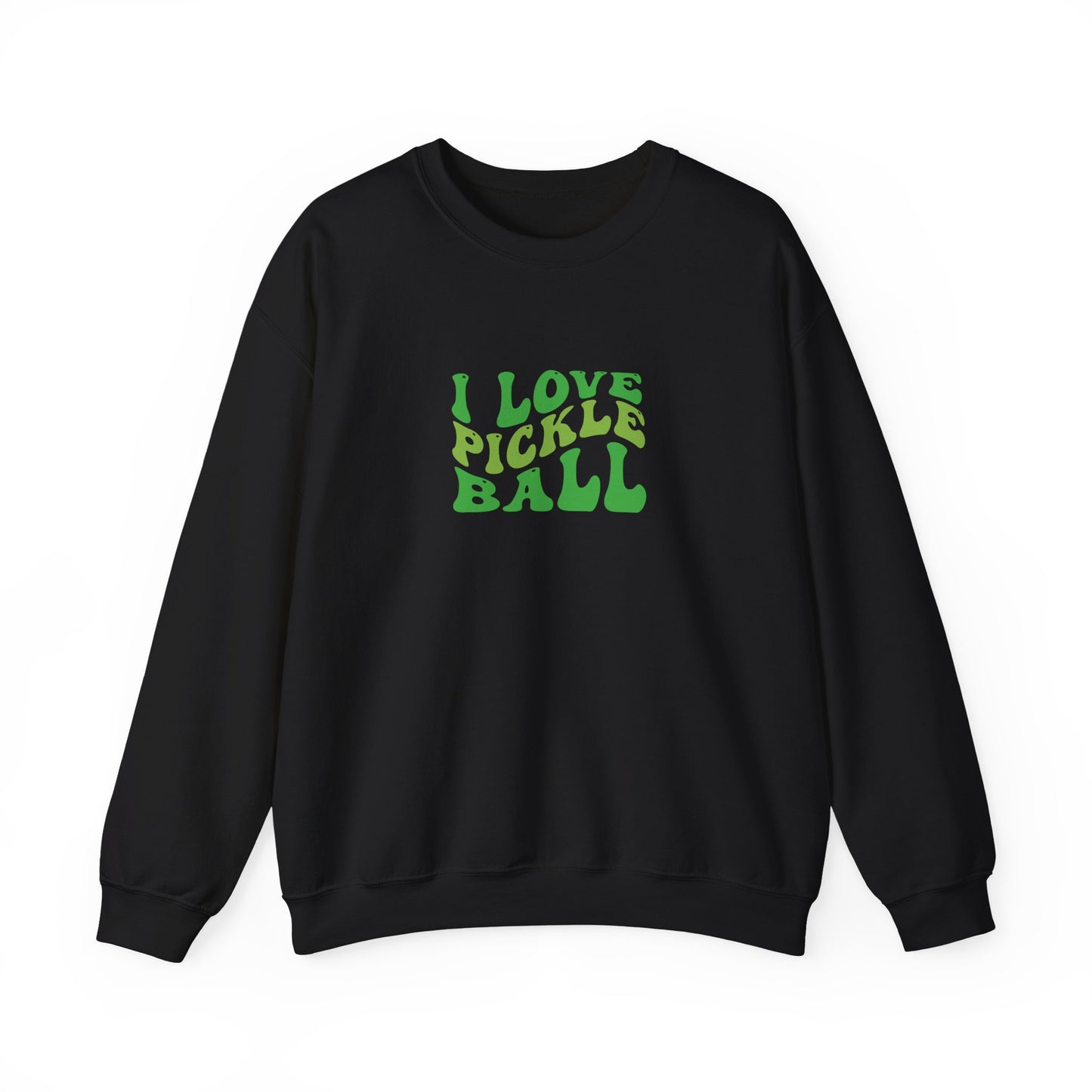 Women's Soft Pickleball Sweatshirt - I Love Pickleball Black