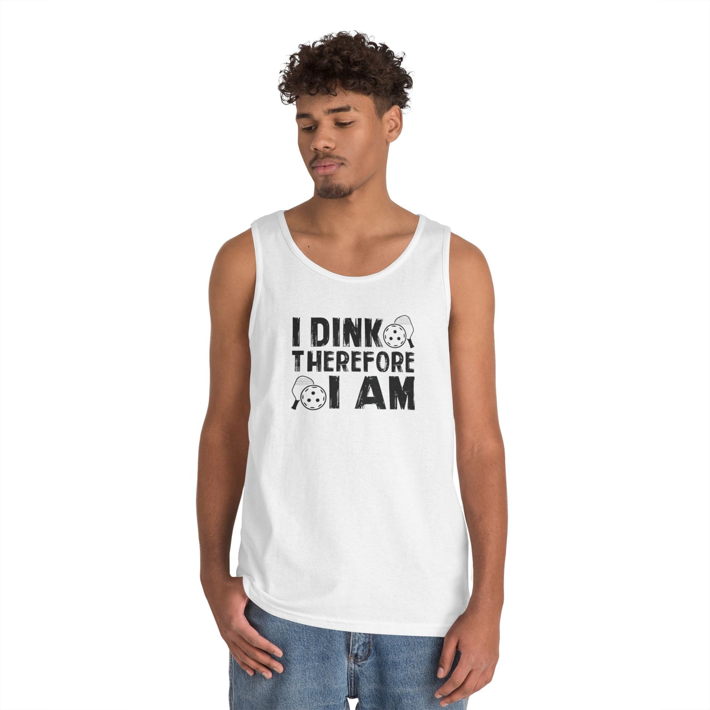 Men's Bold Pickleball Tank Top - I Dink Therefore I Am