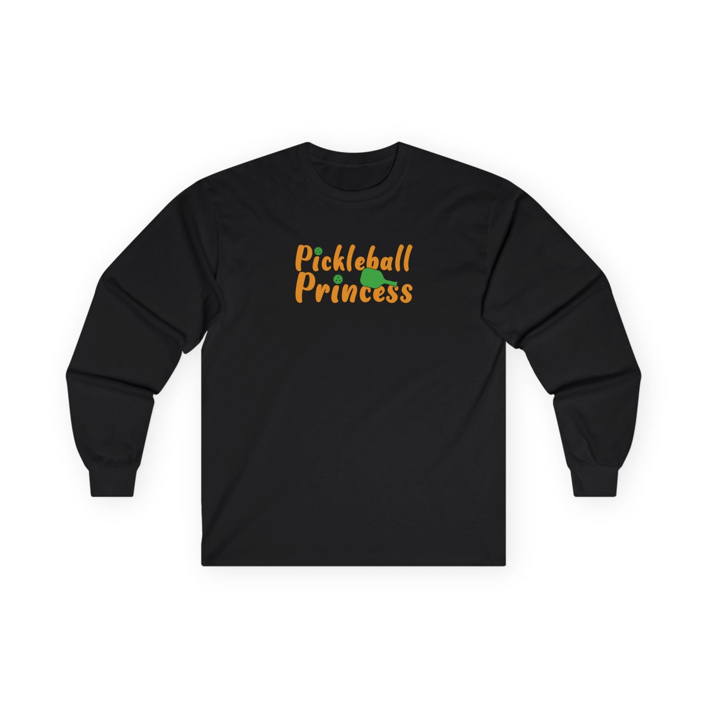 Women's Unique Pickleball Long Sleeves top - Pickleball Princess Black