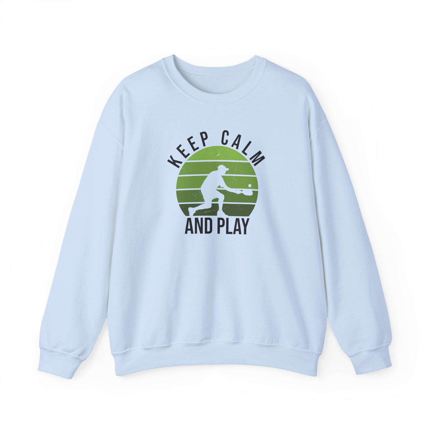 Women's Comfy Pickleball Sweatshirt - Keep Calm and Play Blue