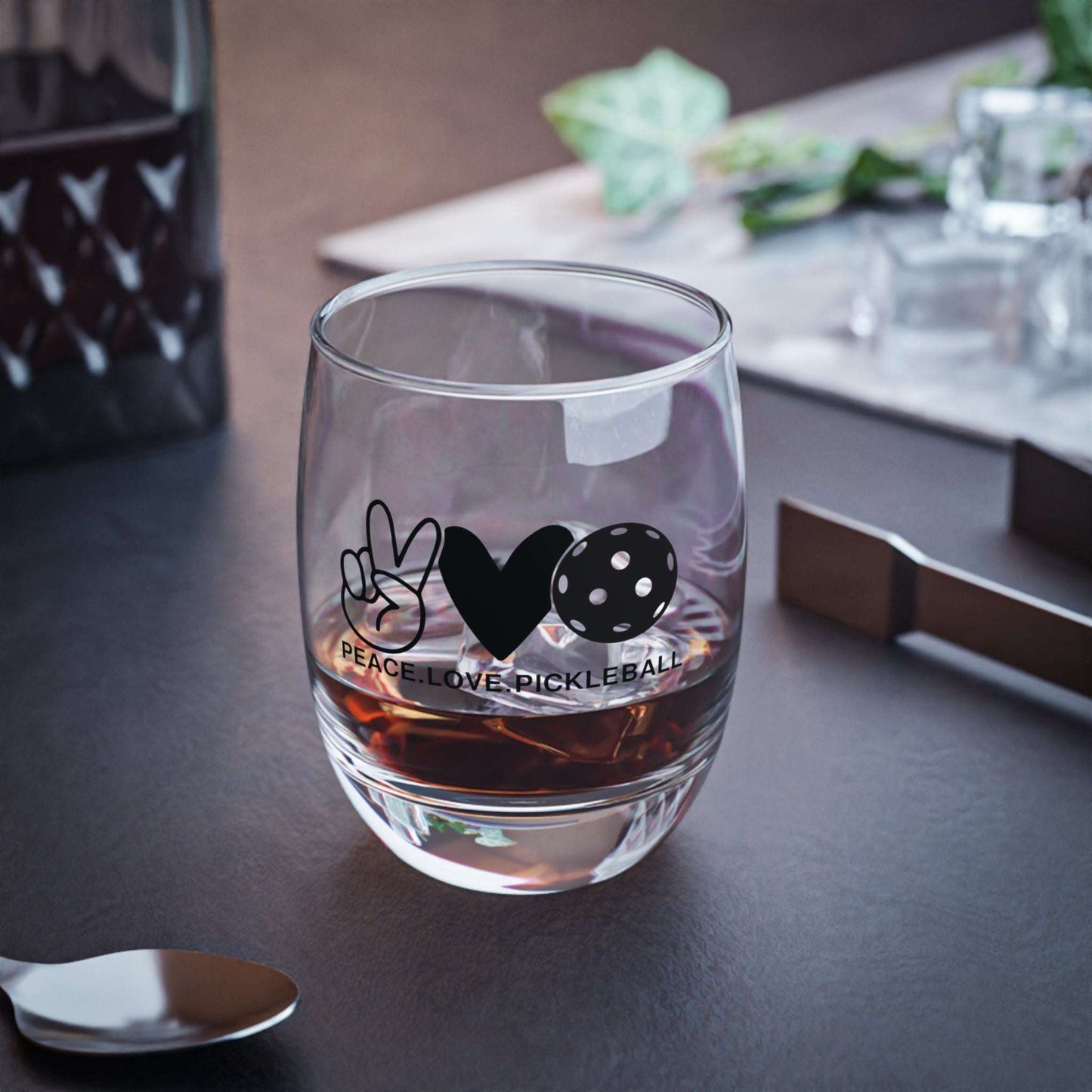 Pickleball Durable Whiskey Glass - Peach.Love.Pickleball