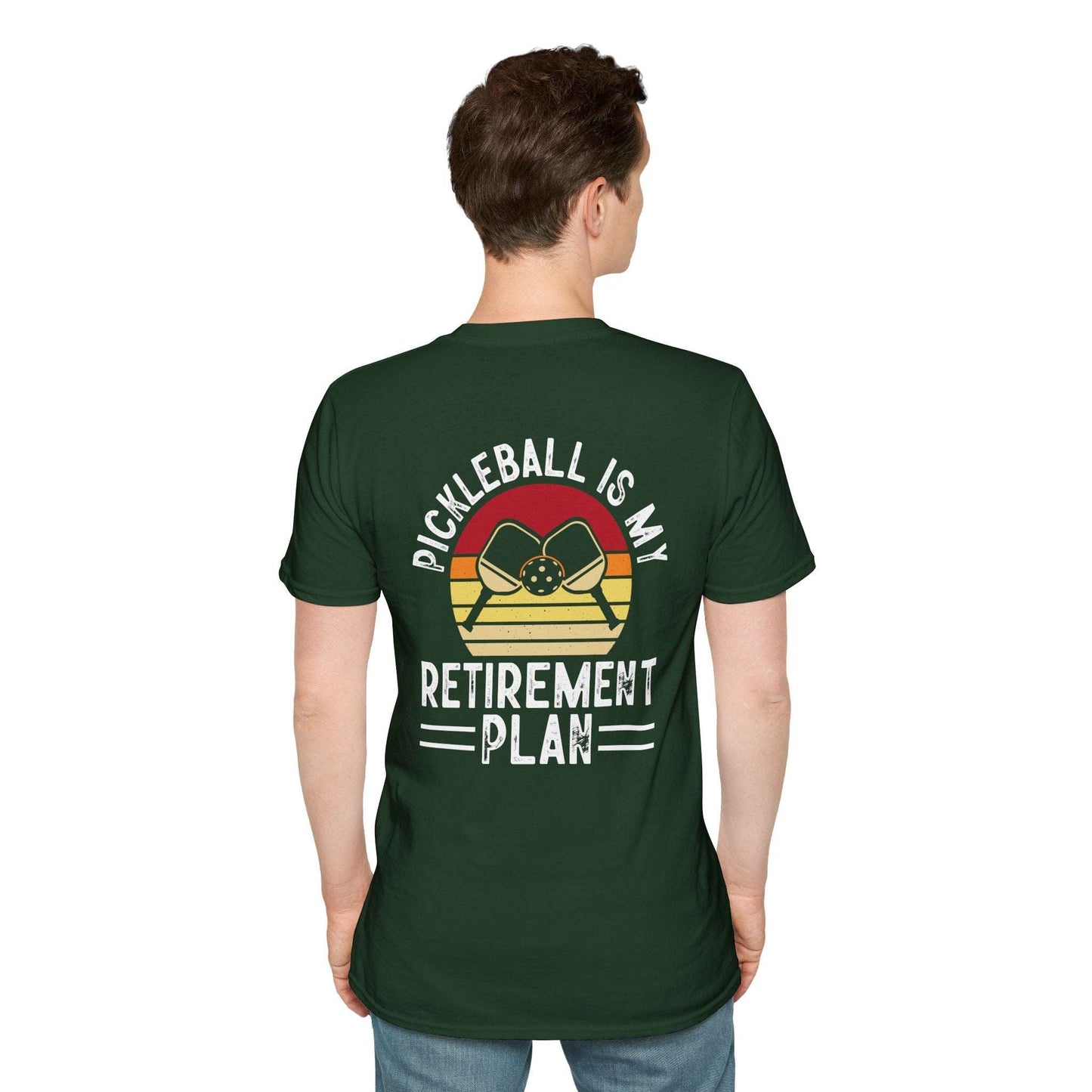 Men's Durable Pickleball T-shirt - Pickleball Is My Retirement Plan