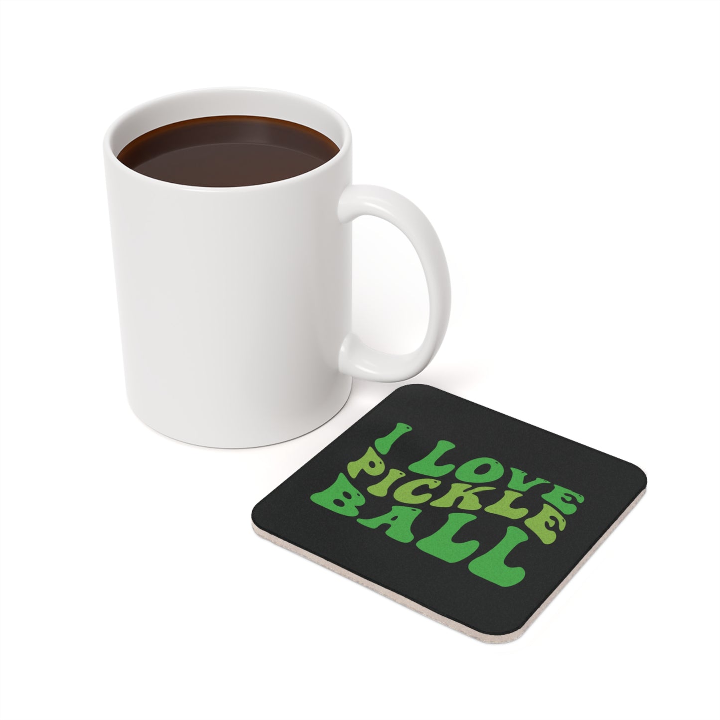 Pickleball Cute Cork Coaster - I Love Pickleball