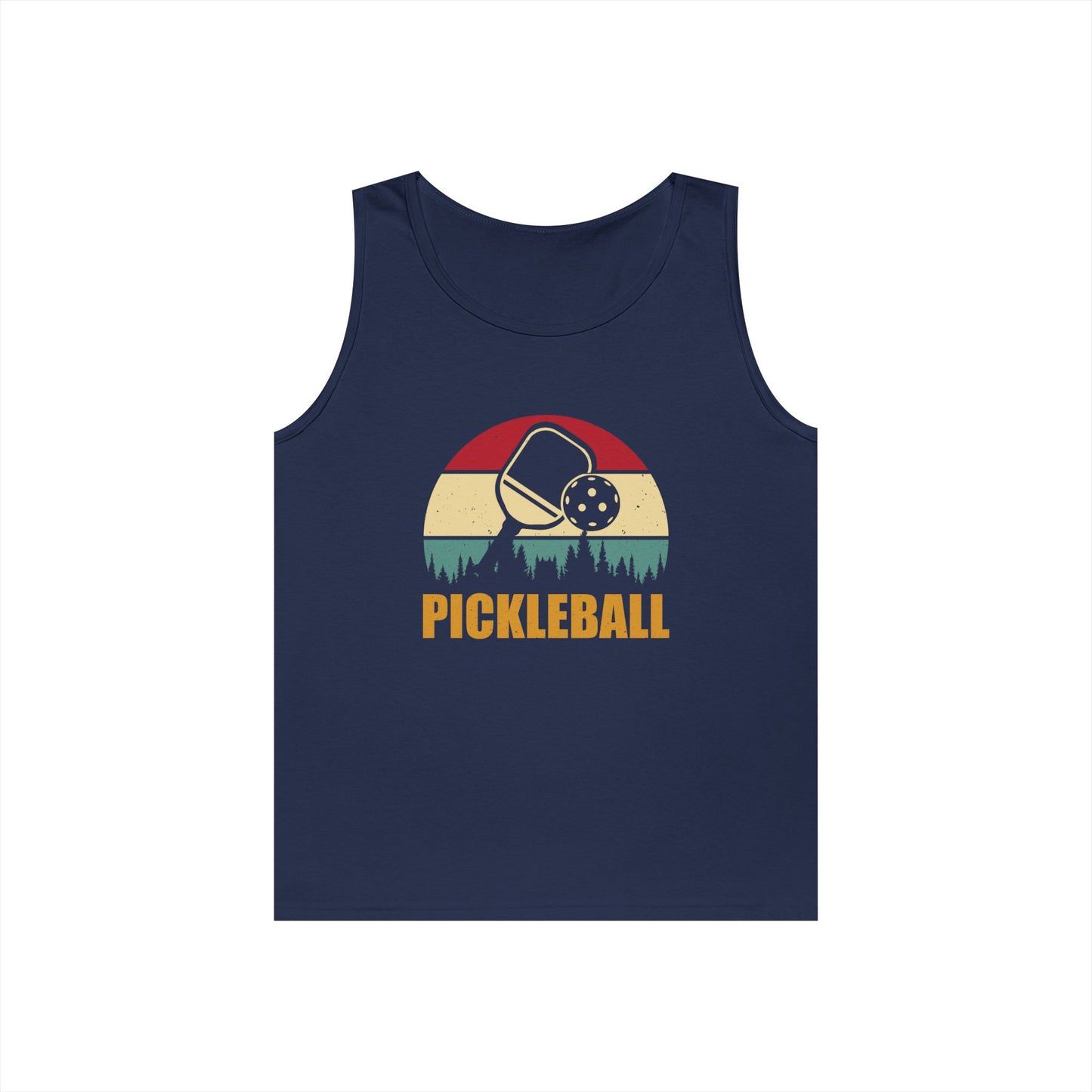 Men's Funny Pickleball Tank Top - Pickleball Retro Navy