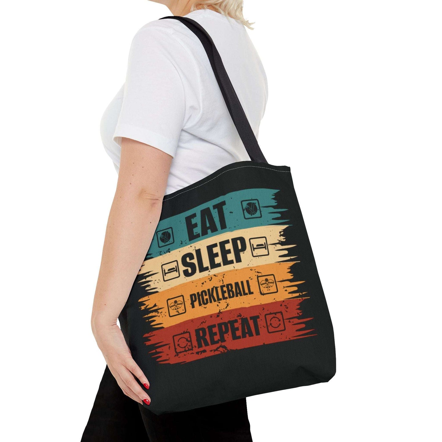 Pickleball Cool Tote Bag - Eat Sleep Pickleball Repeat Retro