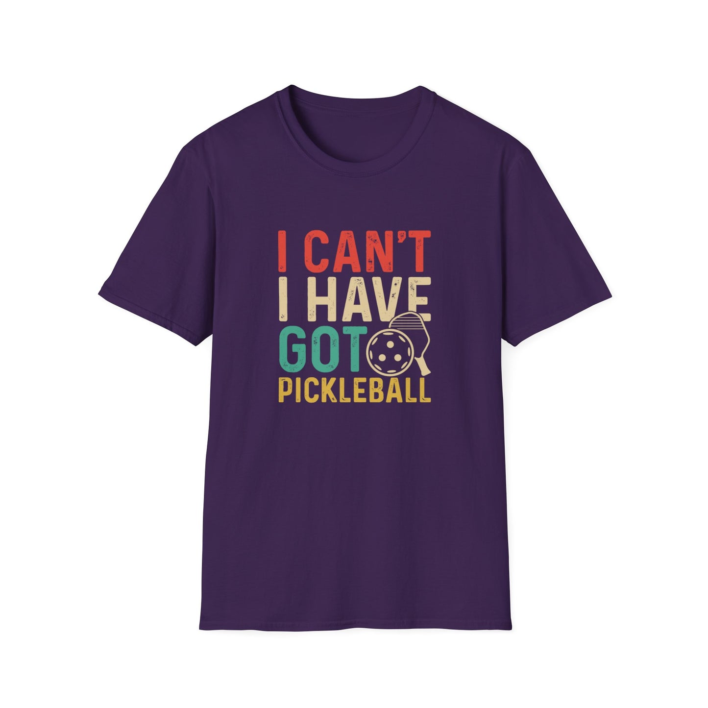 Men's Playful Pickleball T-shirt - I Can't, I Have Got Pickleball Purple