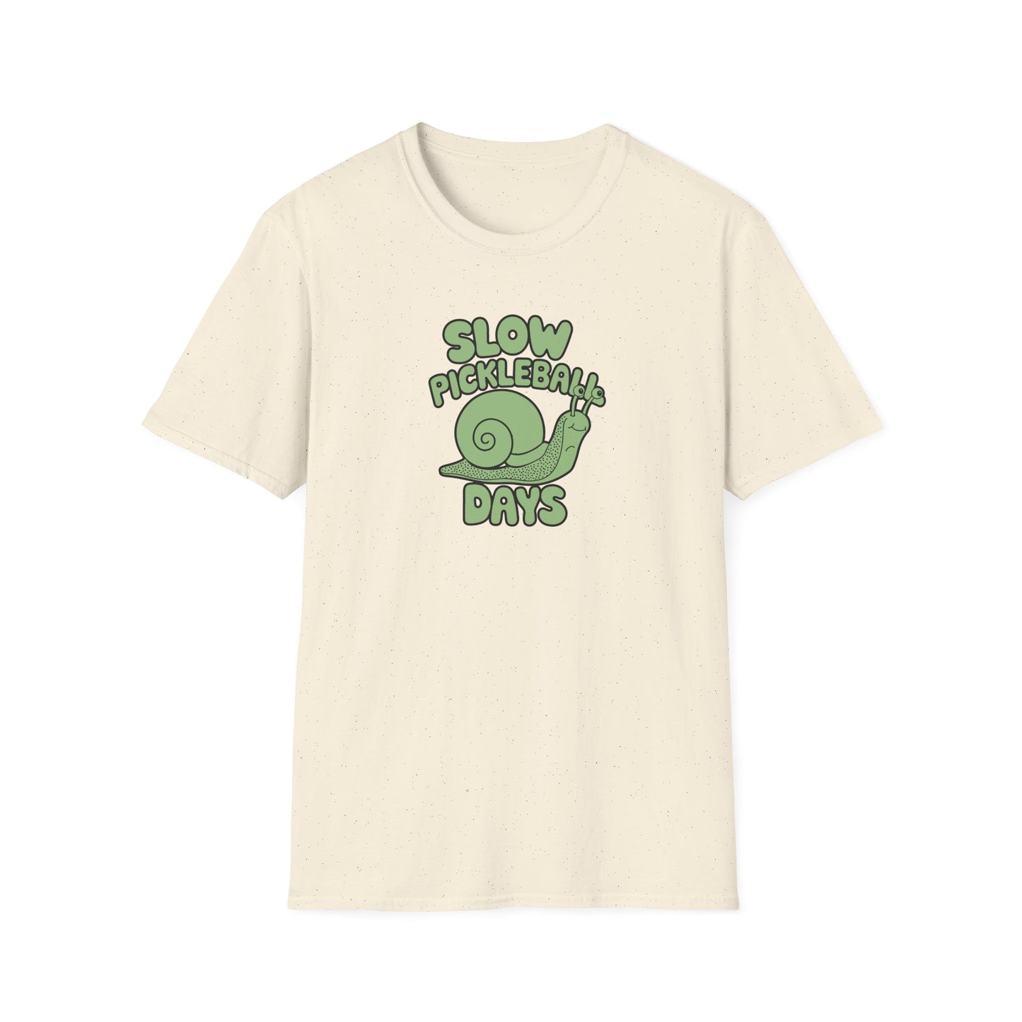 Men's Soft Pickleball T-shirt - Slow Pickleball Days Beige