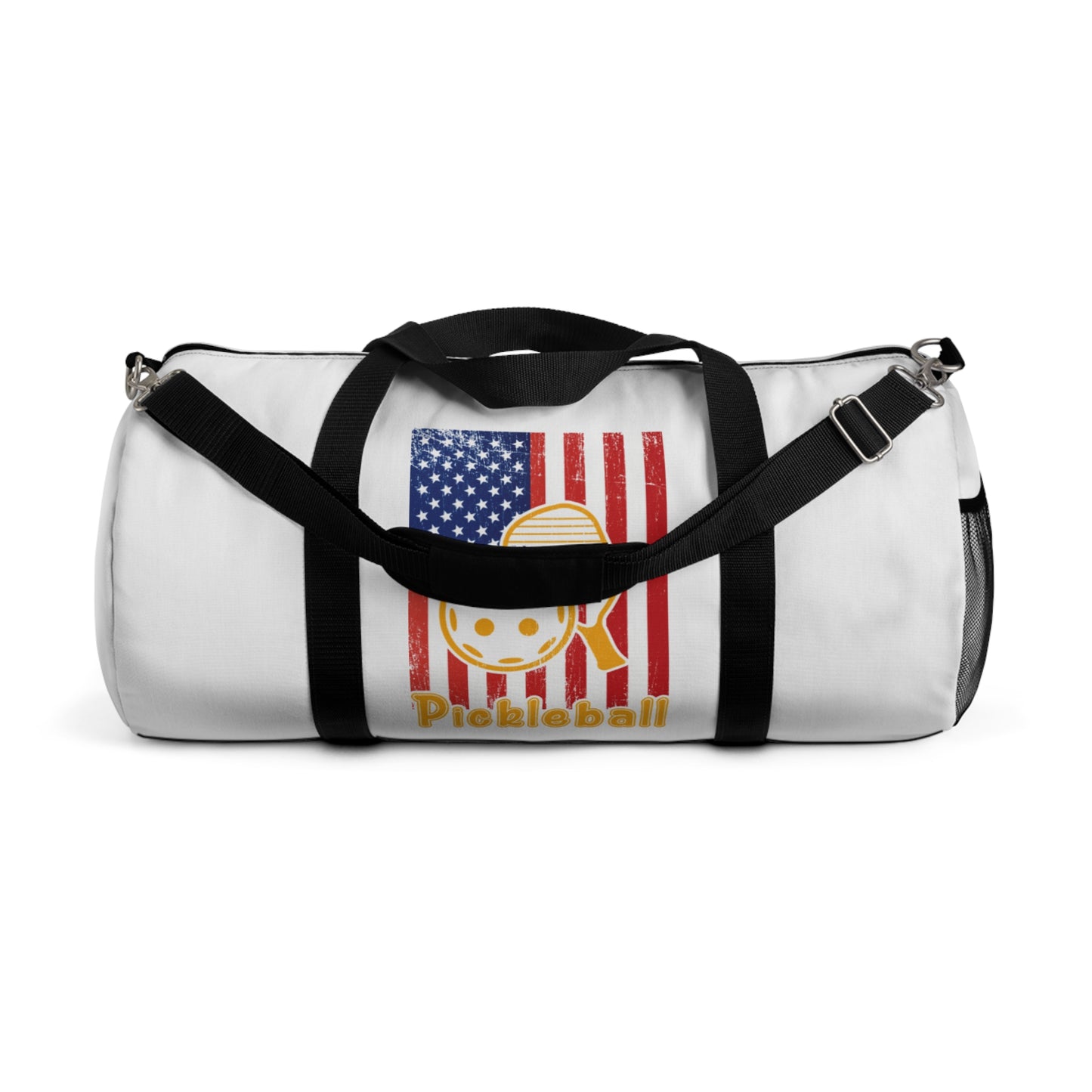 Pickleball Durable Duffel Bag - American Flag with Pickleball White