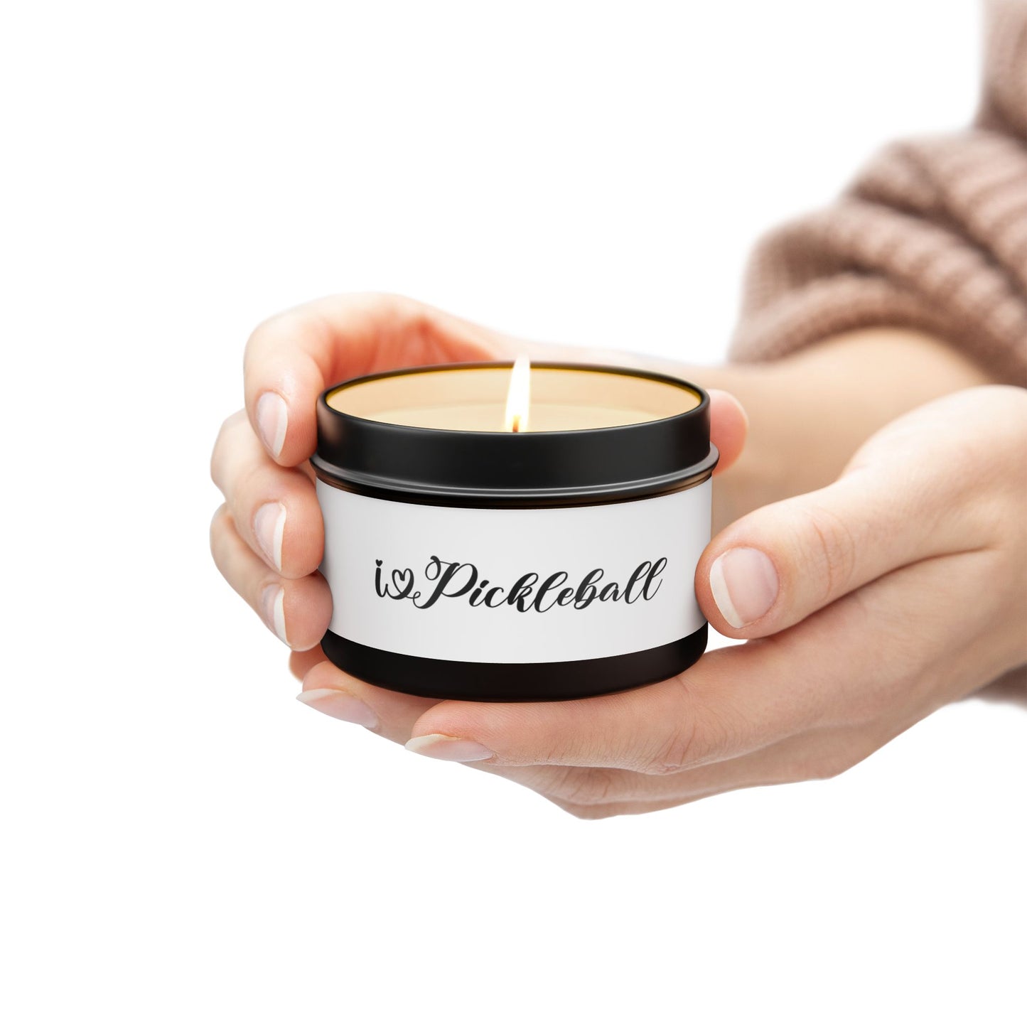 Pickleball Stylish Tin Can Candle - I Heart Pickleball