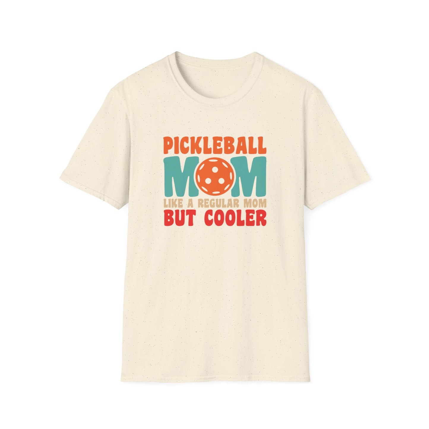 Women's Funny Pickleball T-shirt - Like a Regular Mom but Cooler Beige