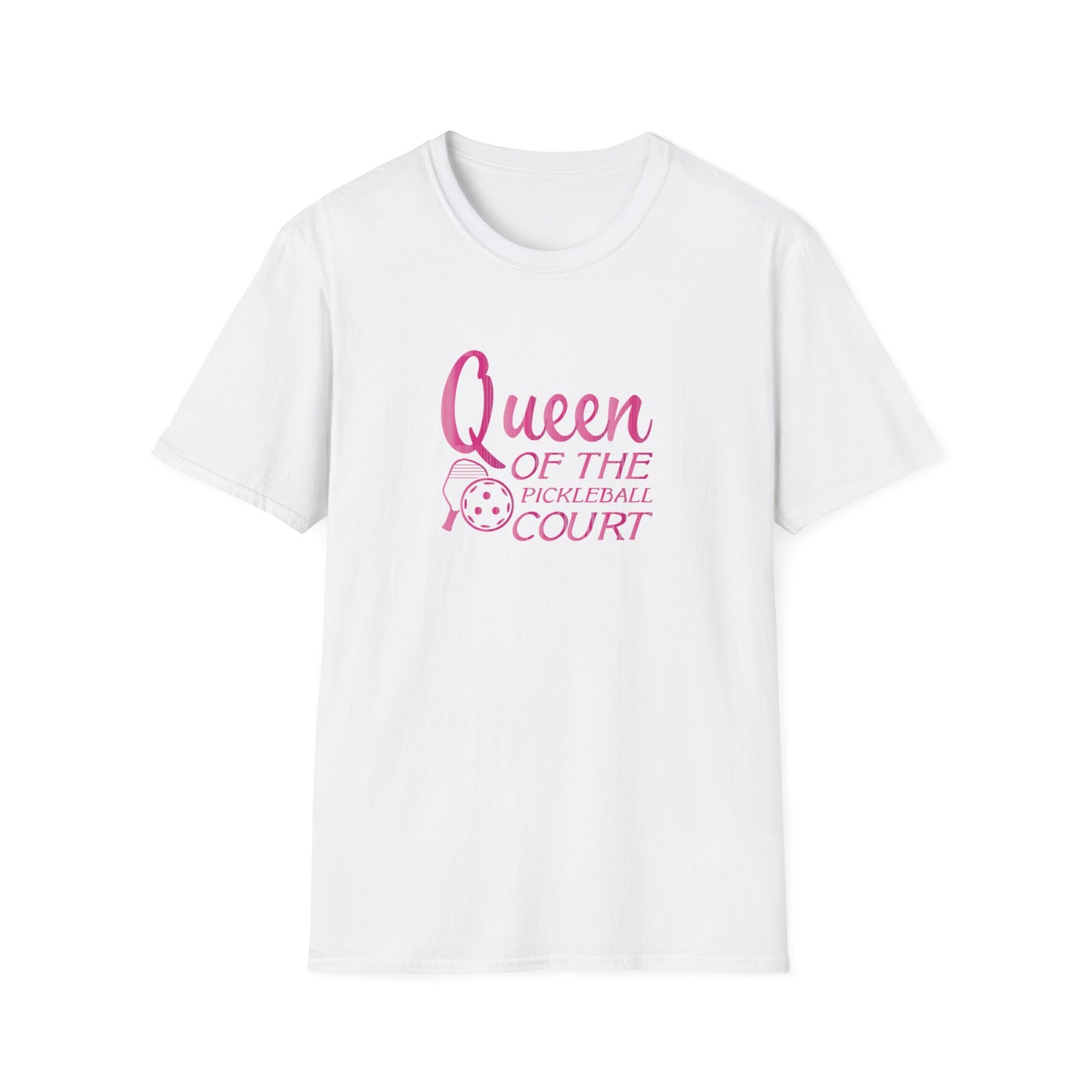 Women's Stylish Pickleball T-shirt - Queen of the Pickleball Court White