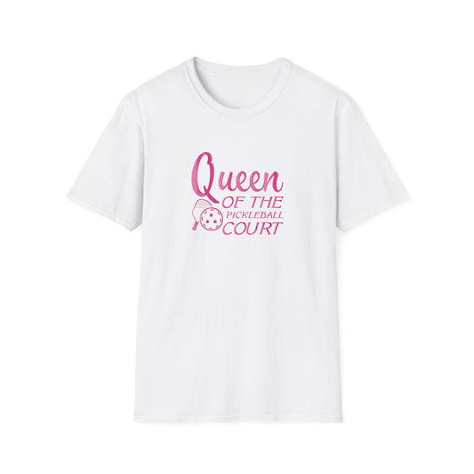 Women's Stylish Pickleball T-shirt - Queen of the Pickleball Court White