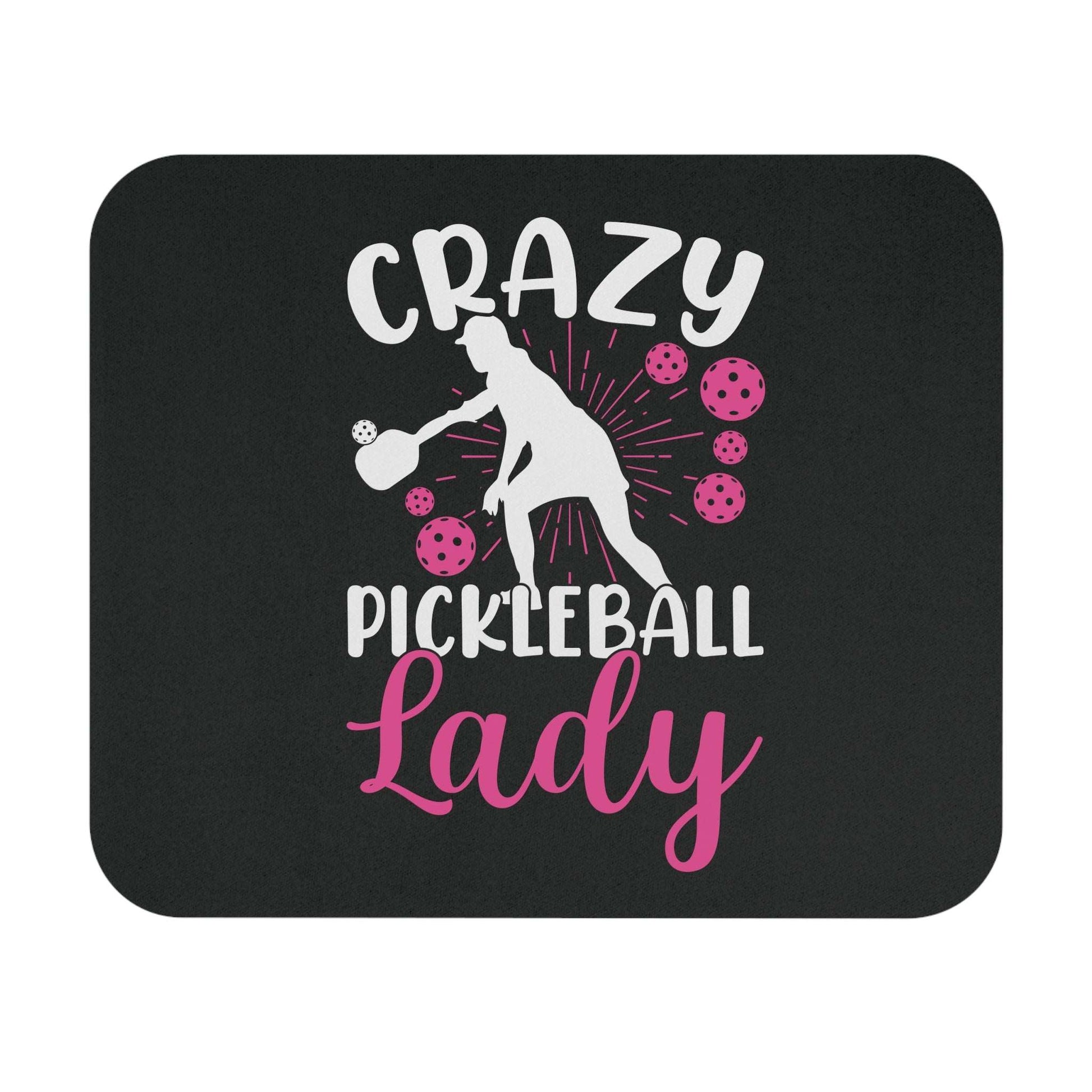 Pickleball Funny Mouse pad - Crazy Pickleball Lady Black