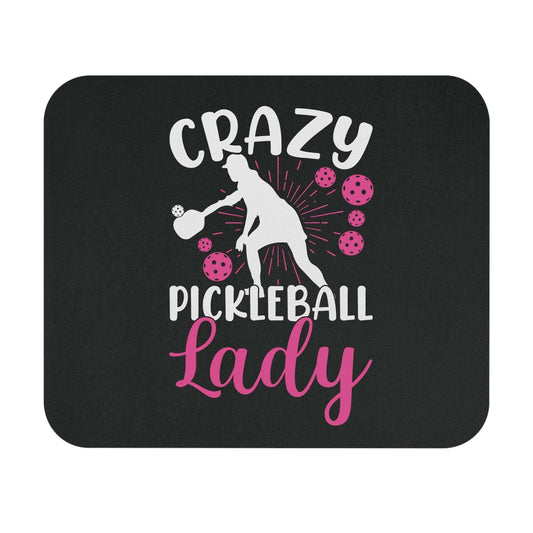 Pickleball Funny Mouse pad - Crazy Pickleball Lady Black
