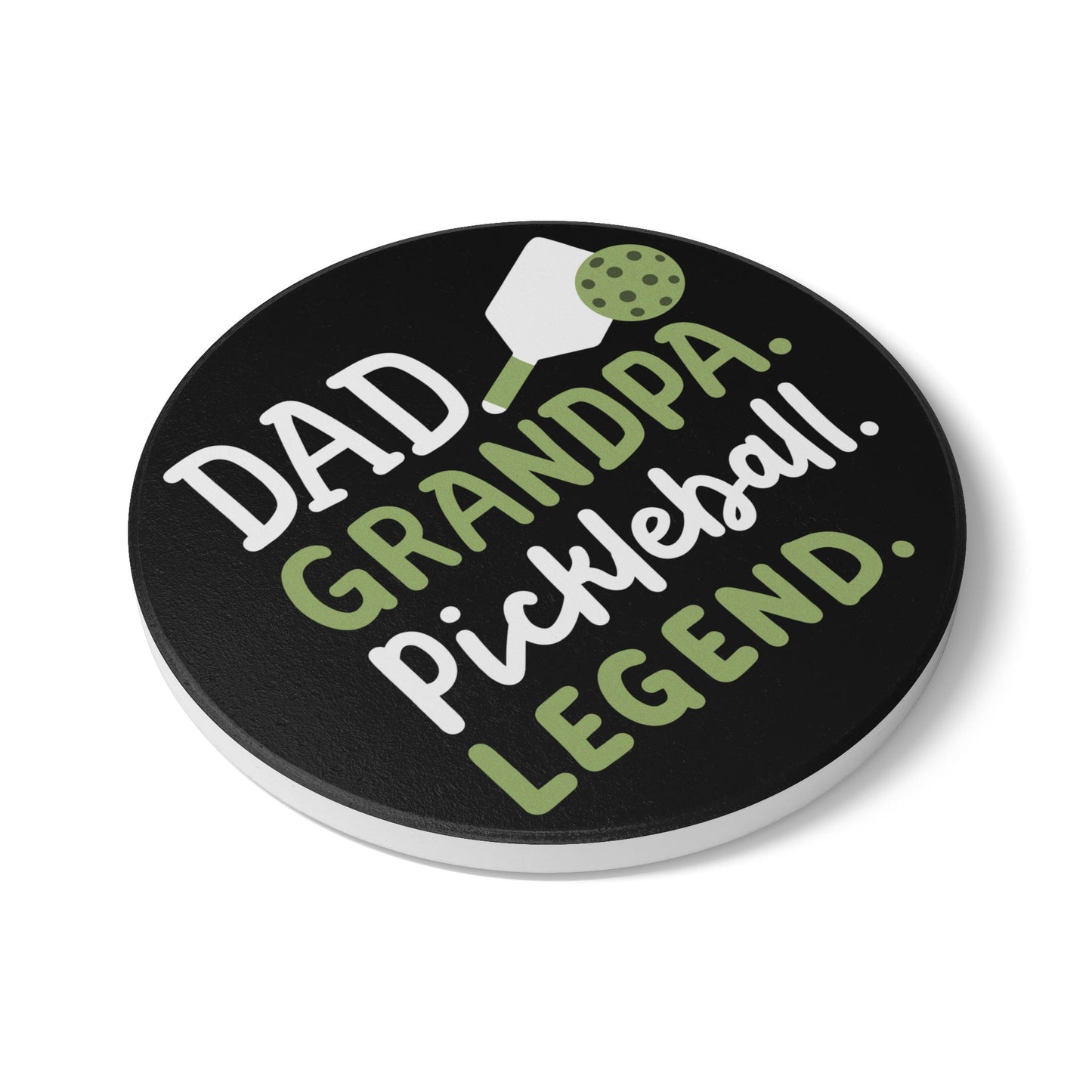 Pickleball Cool Ceramic Coaster - Dad Grandpa Pickleball Legend