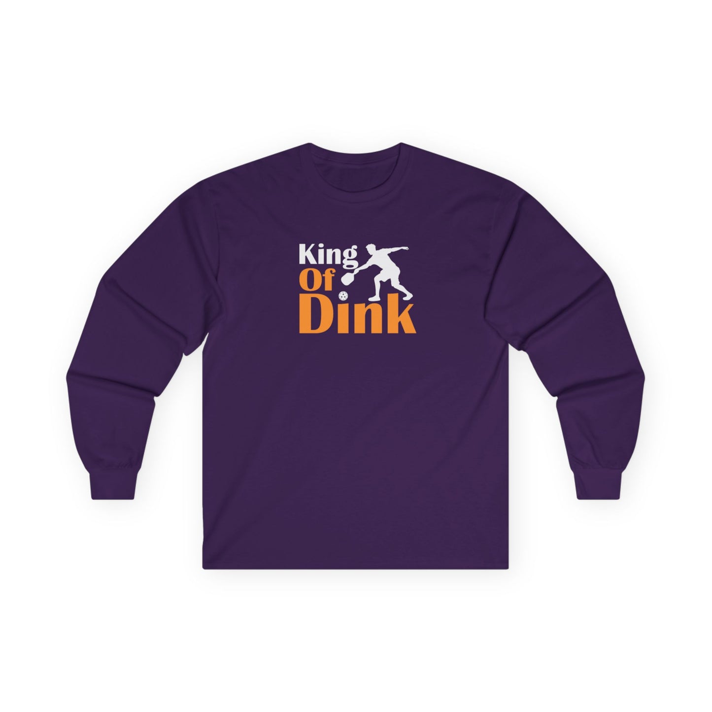 Men's Funny Pickleball Long Sleeves top - King of Dink Purple
