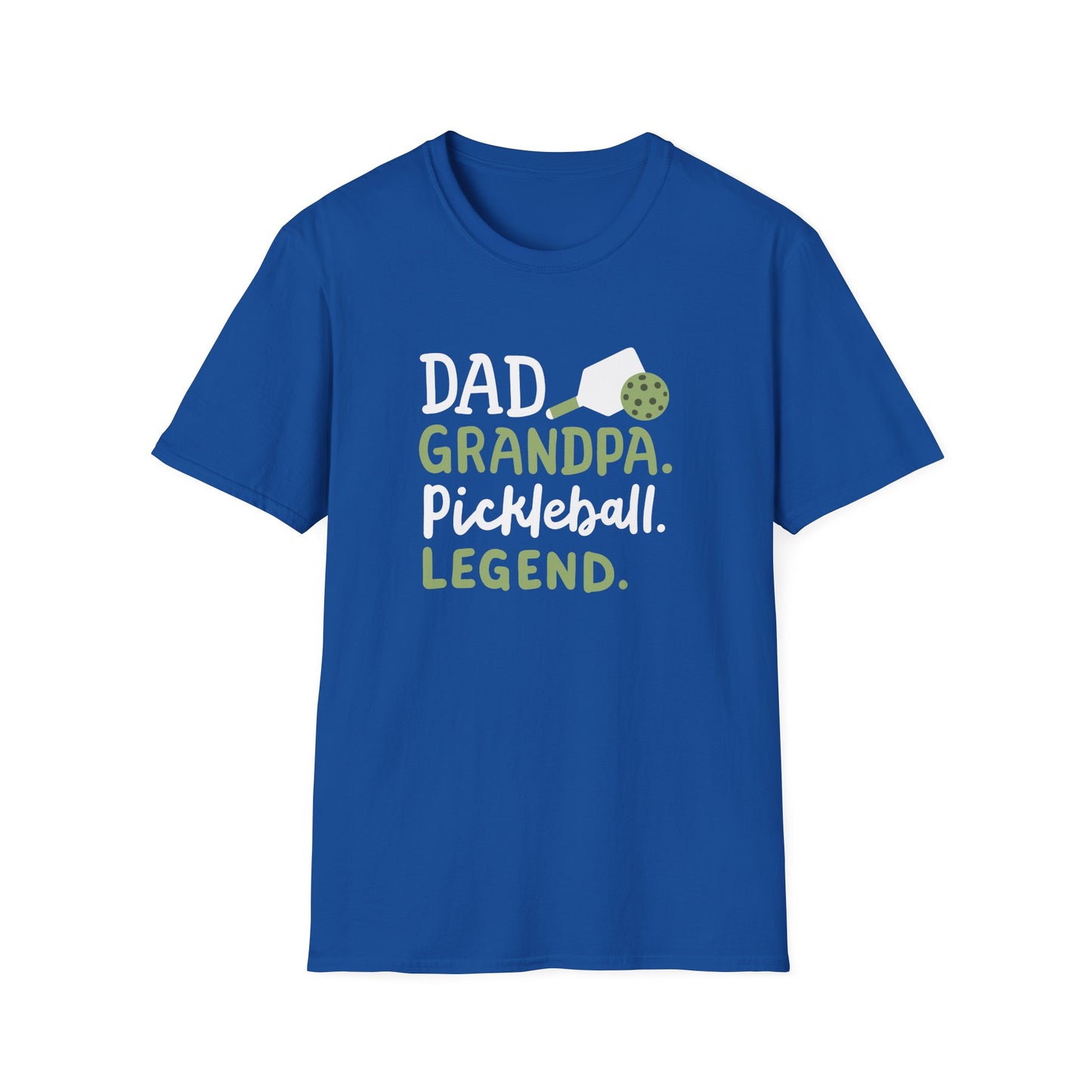 Men's Durable Pickleball T-shirt - Dad Grandpa Pickleball Legend Royal
