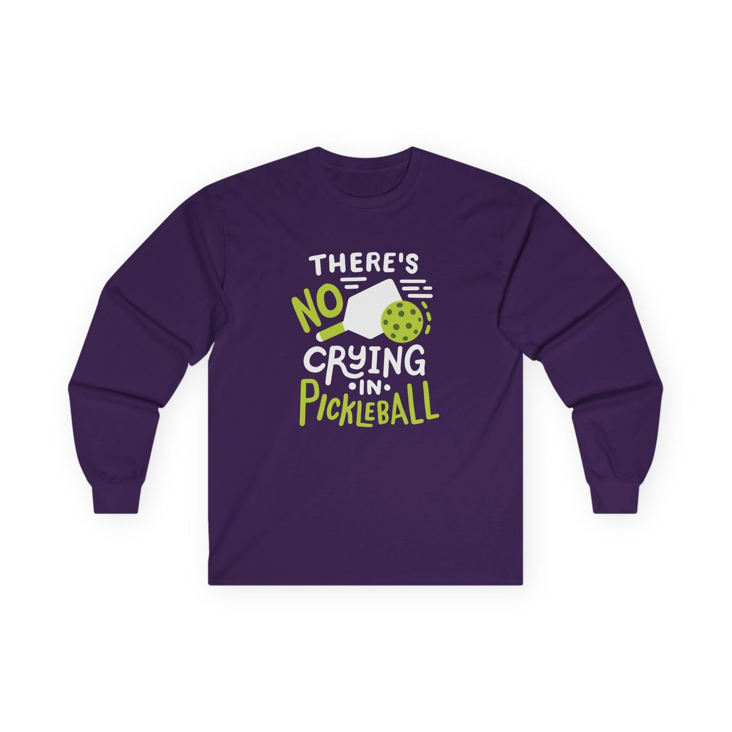 Men's Pickleball Long Sleeves top - There's No Crying in Pickleball Purple