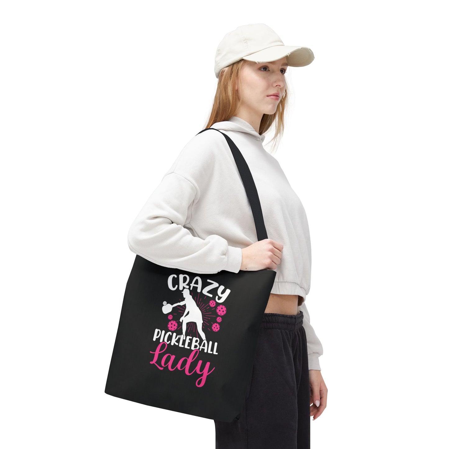Pickleball Funny Tote Bag - Crazy Pickleball Lady