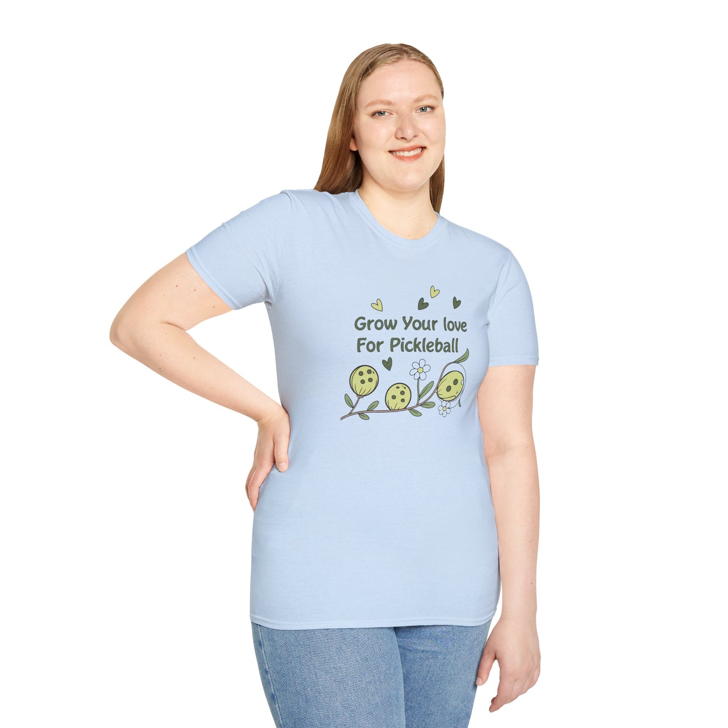 Women's Unique Pickleball T-shirt - Grow Your Love For Pickleball
