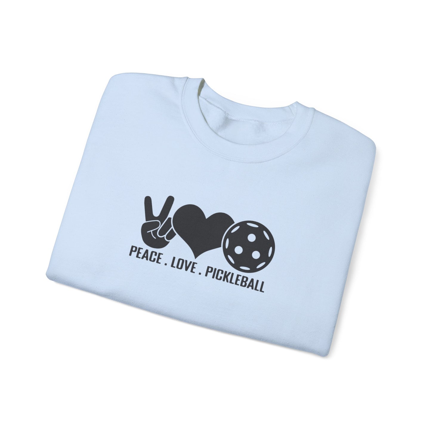 Women's Comfy Pickleball Sweatshirt - Peace, Love, Pickleball