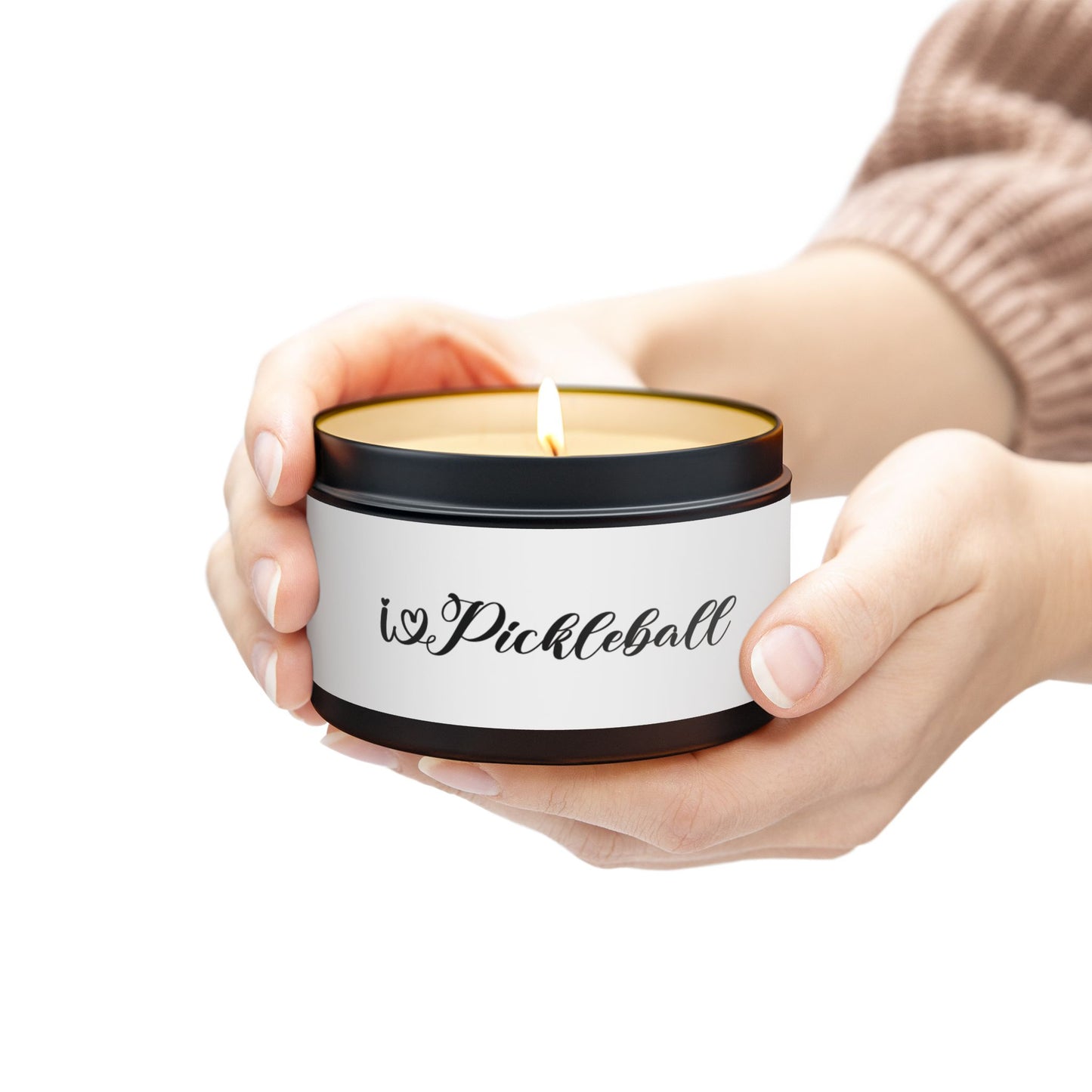 Pickleball Stylish Tin Can Candle - I Heart Pickleball