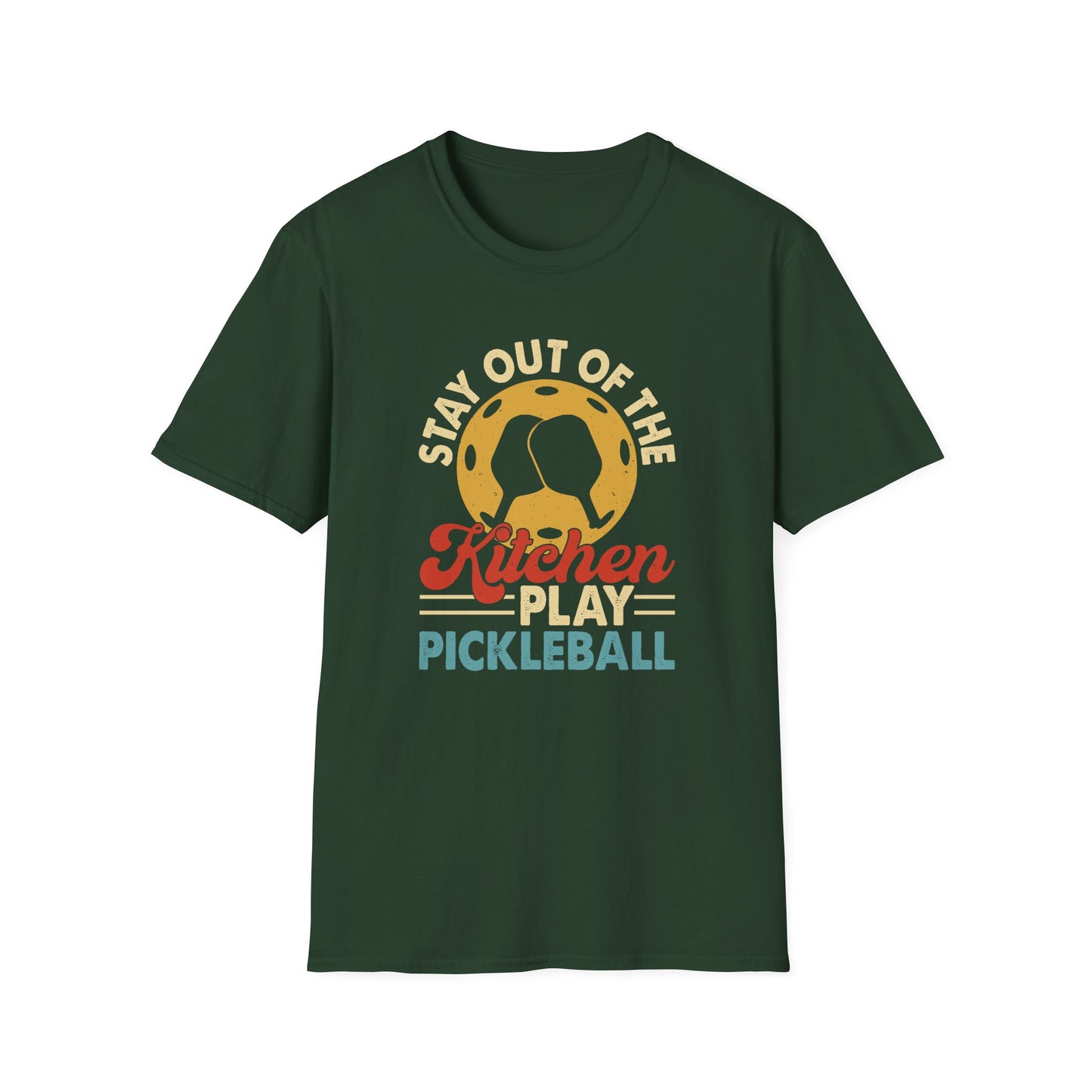 Women's Pickleball T-shirt - Stay Out of the Kitchen Play Pickleball Green