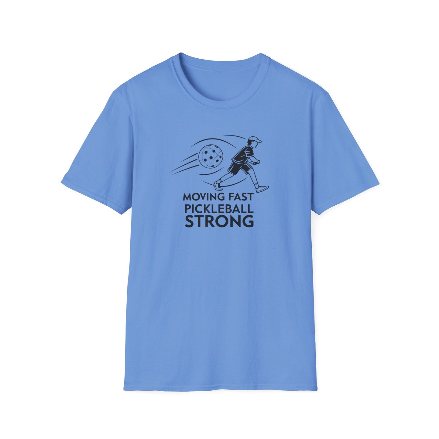 Men's Lightweight Pickleball T-shirt - Moving Fast Pickleball Strong Blue